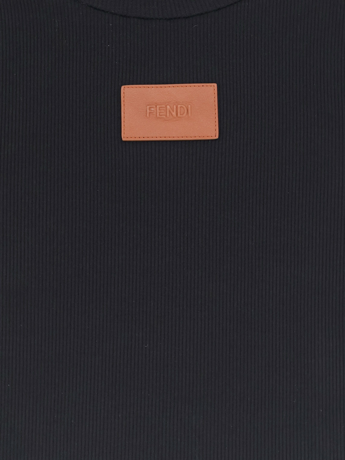 Fendi Women Cropped Stretch Cotton T-Shirt FENDI