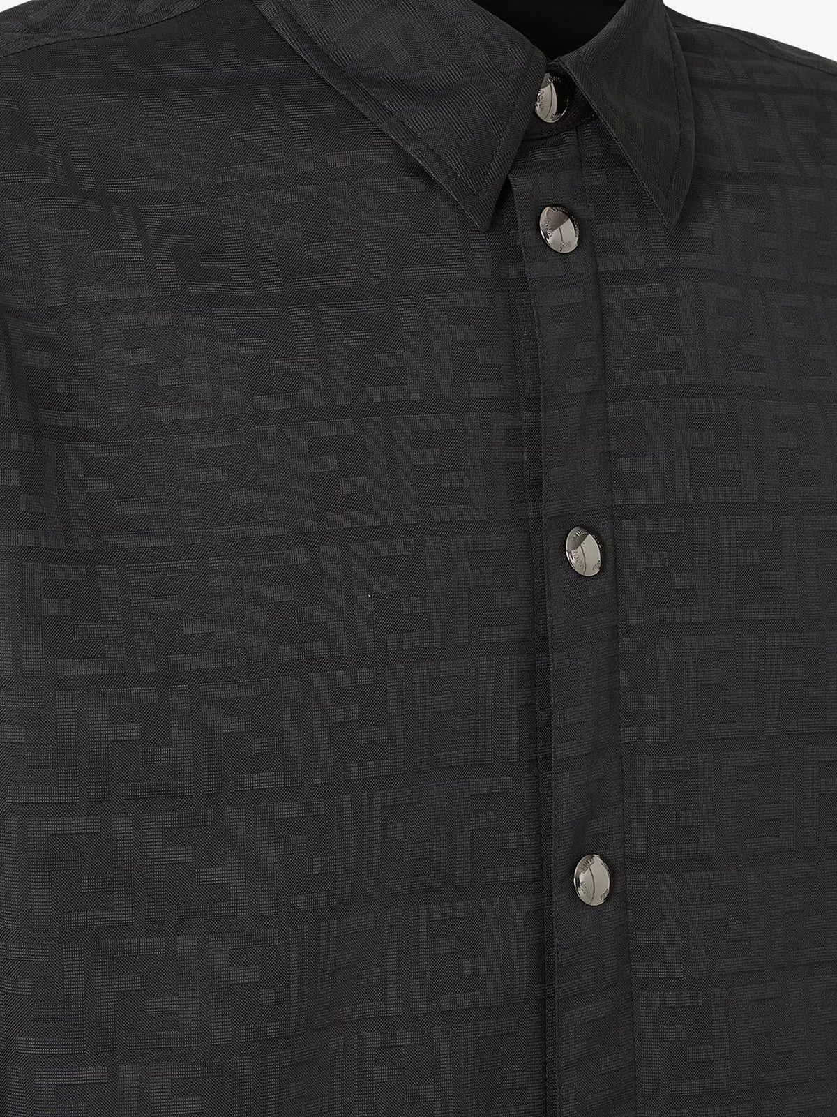 Fendi Men Black Ff Zucca Jacquard Nylon Blouson FENDI