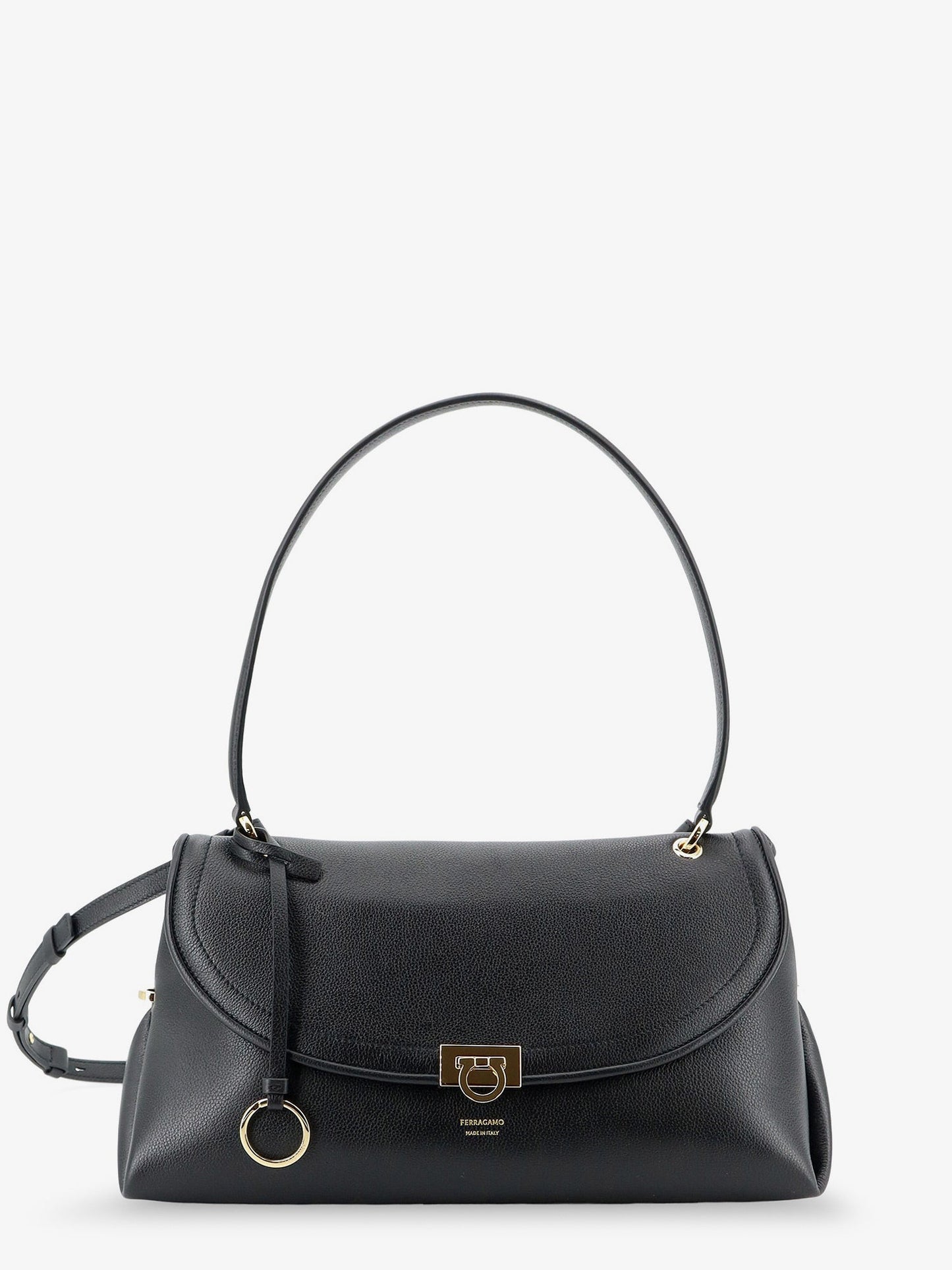 Ferragamo Women Leather Shoulder Bag With Gancini Detail FERRAGAMO