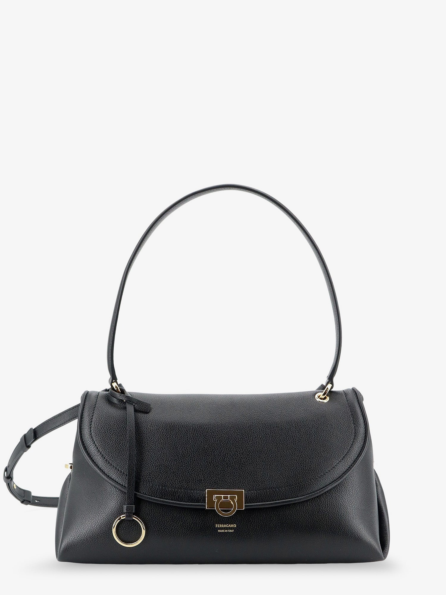 Ferragamo Women Leather Shoulder Bag With Gancini Detail FERRAGAMO