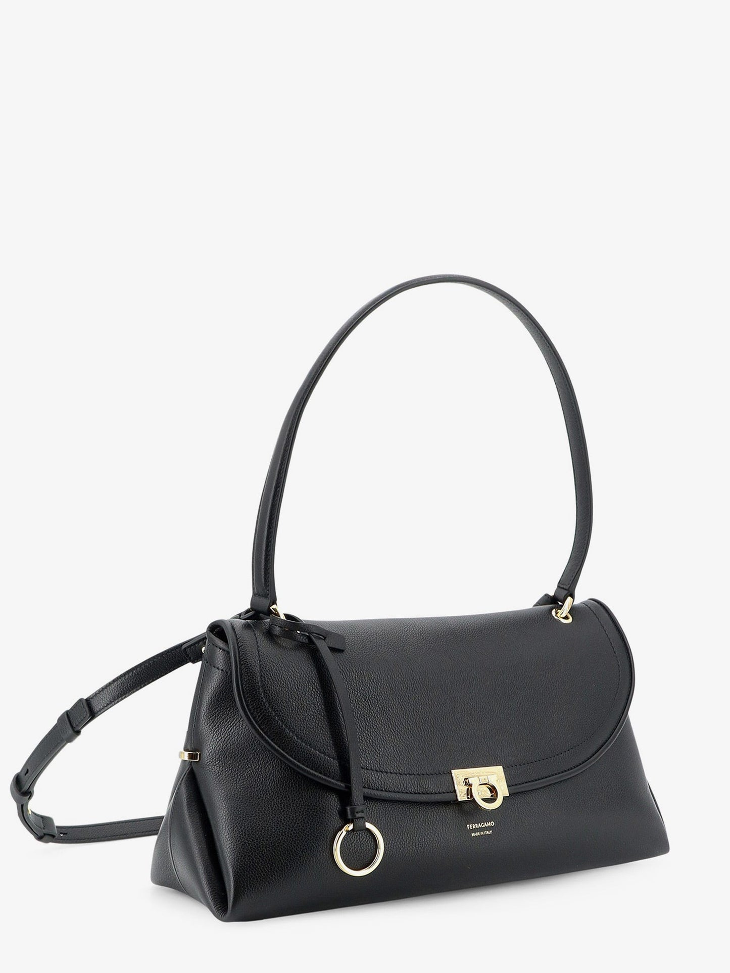 Ferragamo Women Leather Shoulder Bag With Gancini Detail FERRAGAMO