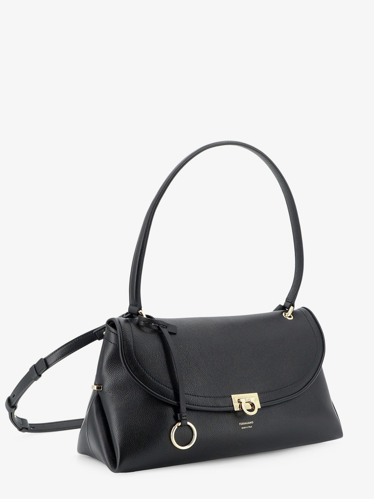 Ferragamo Women Leather Shoulder Bag With Gancini Detail FERRAGAMO