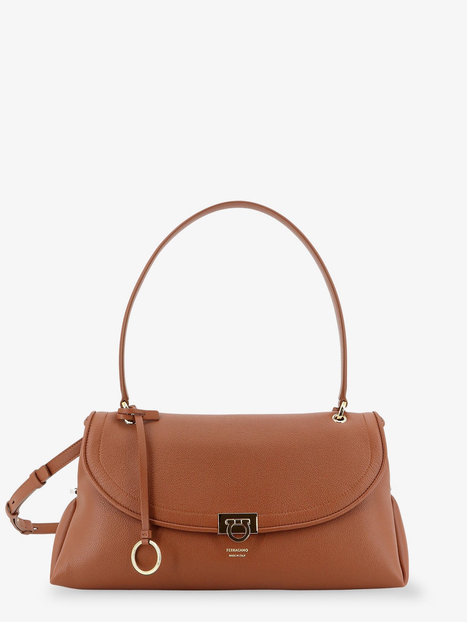 Ferragamo Women Leather Shoulder Bag With Gancini Detail FERRAGAMO