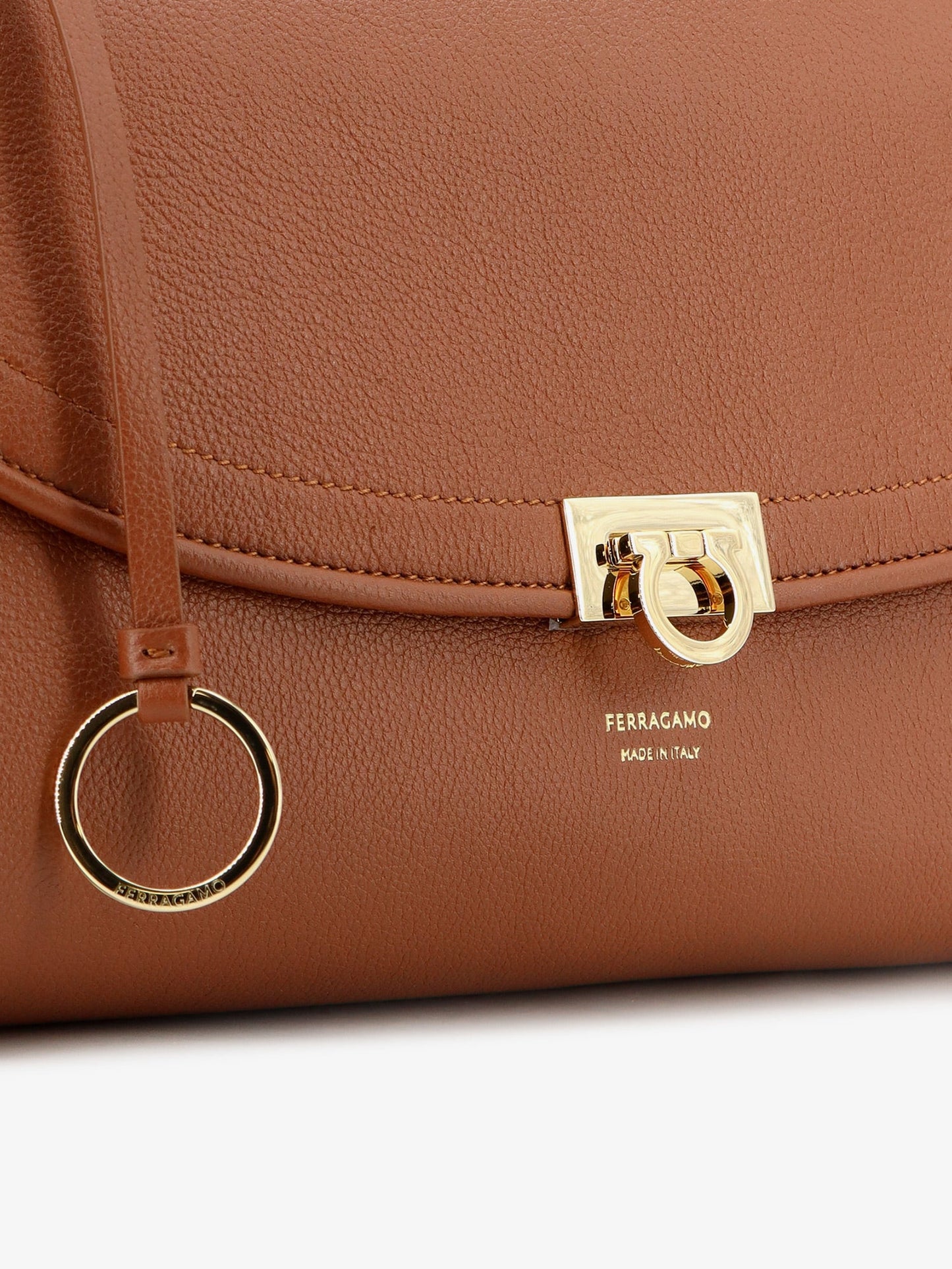 Ferragamo Women Leather Shoulder Bag With Gancini Detail FERRAGAMO