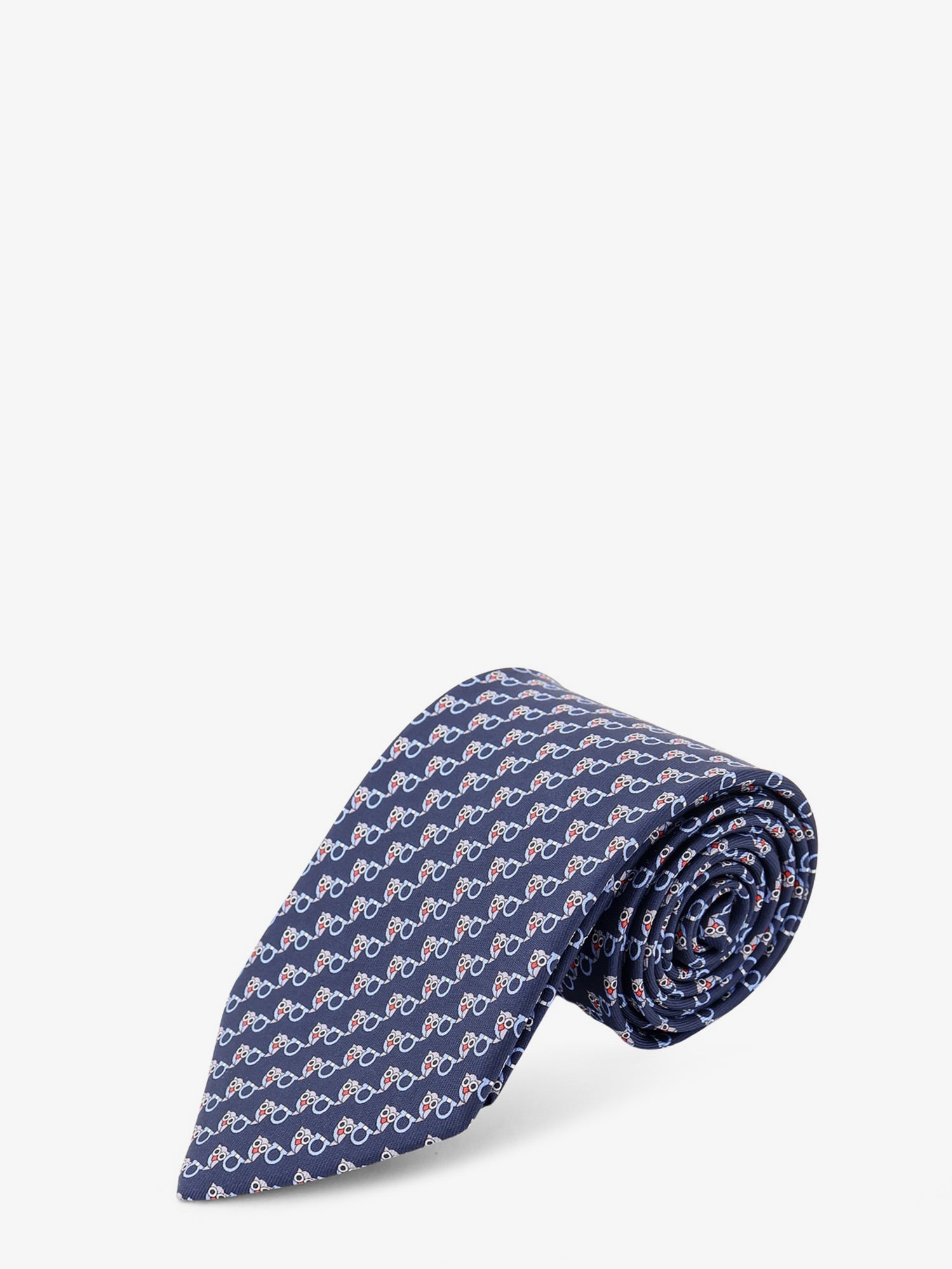 Ferragamo Men Silk Tie With Owl Print FERRAGAMO