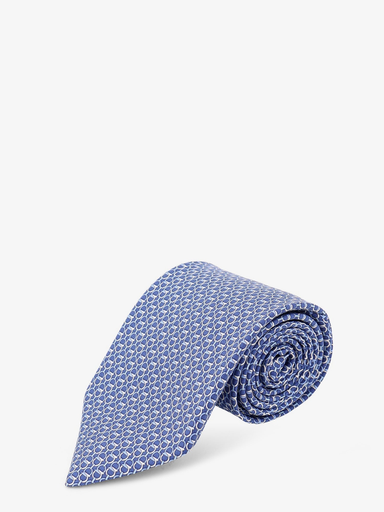 Ferragamo Men Silk Tie With Intreccio Print FERRAGAMO