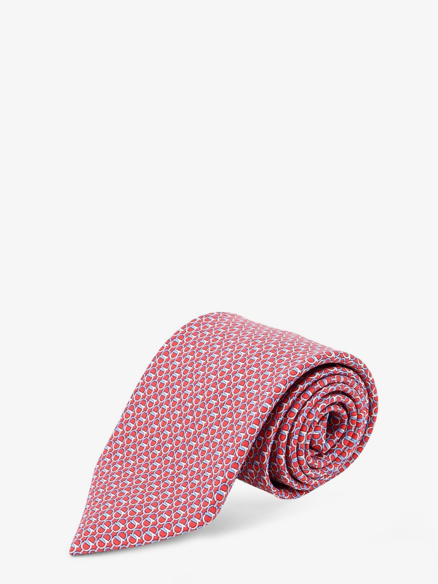 Ferragamo Men Silk Tie With Intreccio Print FERRAGAMO