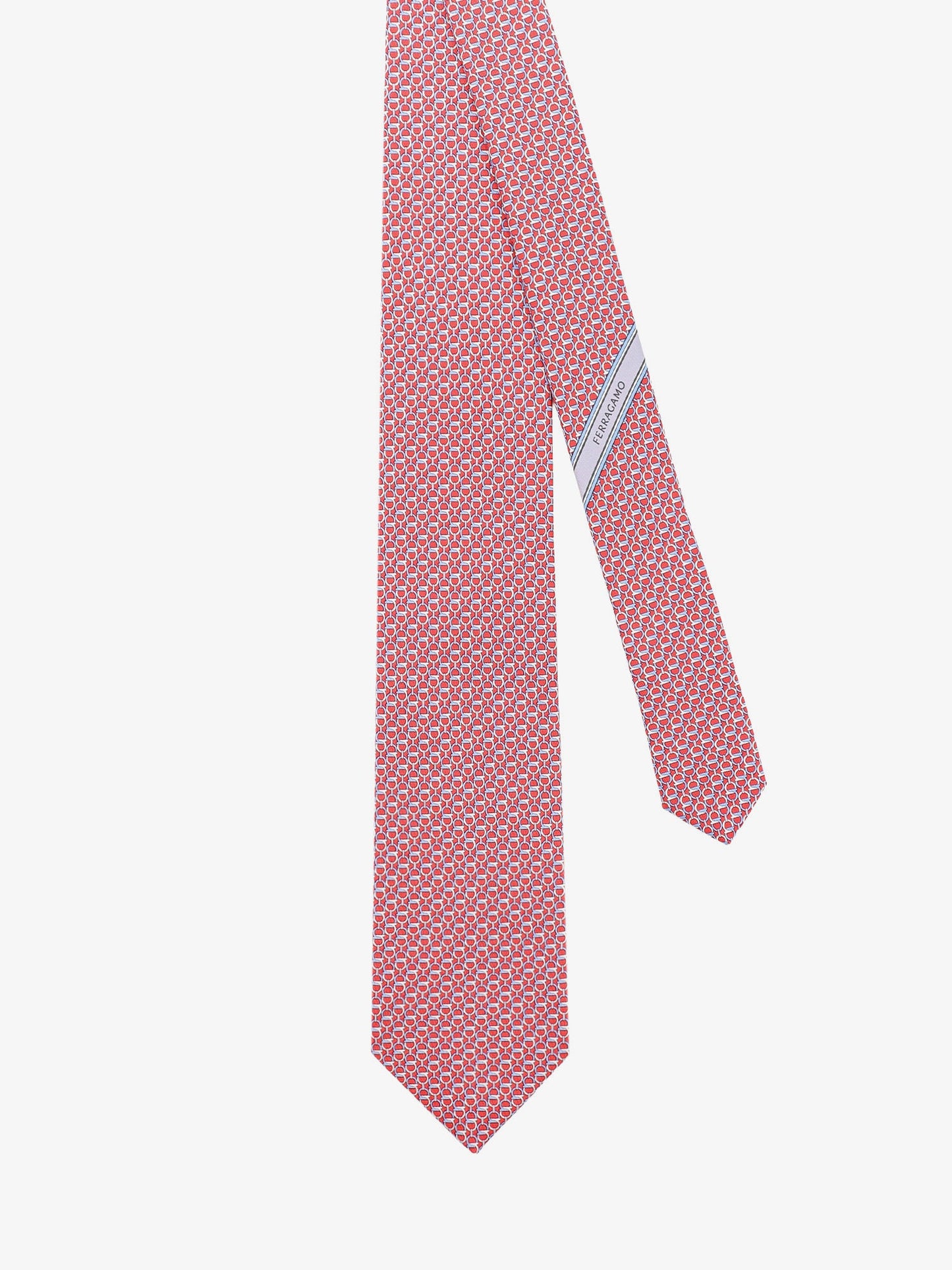 Ferragamo Men Silk Tie With Intreccio Print FERRAGAMO