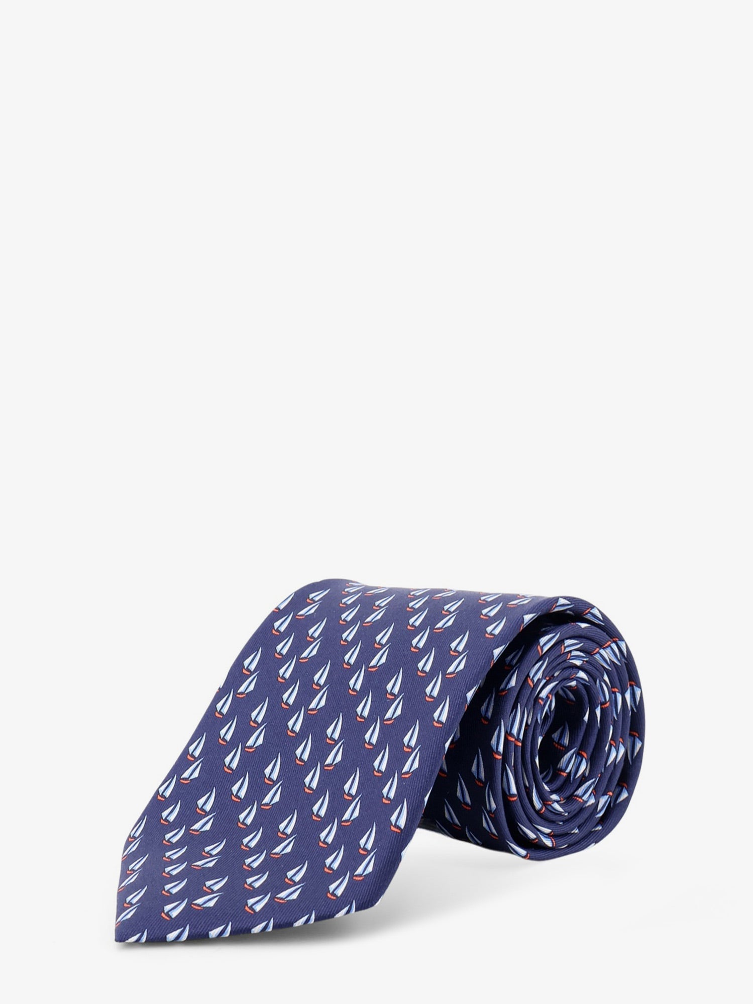 Ferragamo Men Catamarano Silk Tie With Nautica Print FERRAGAMO