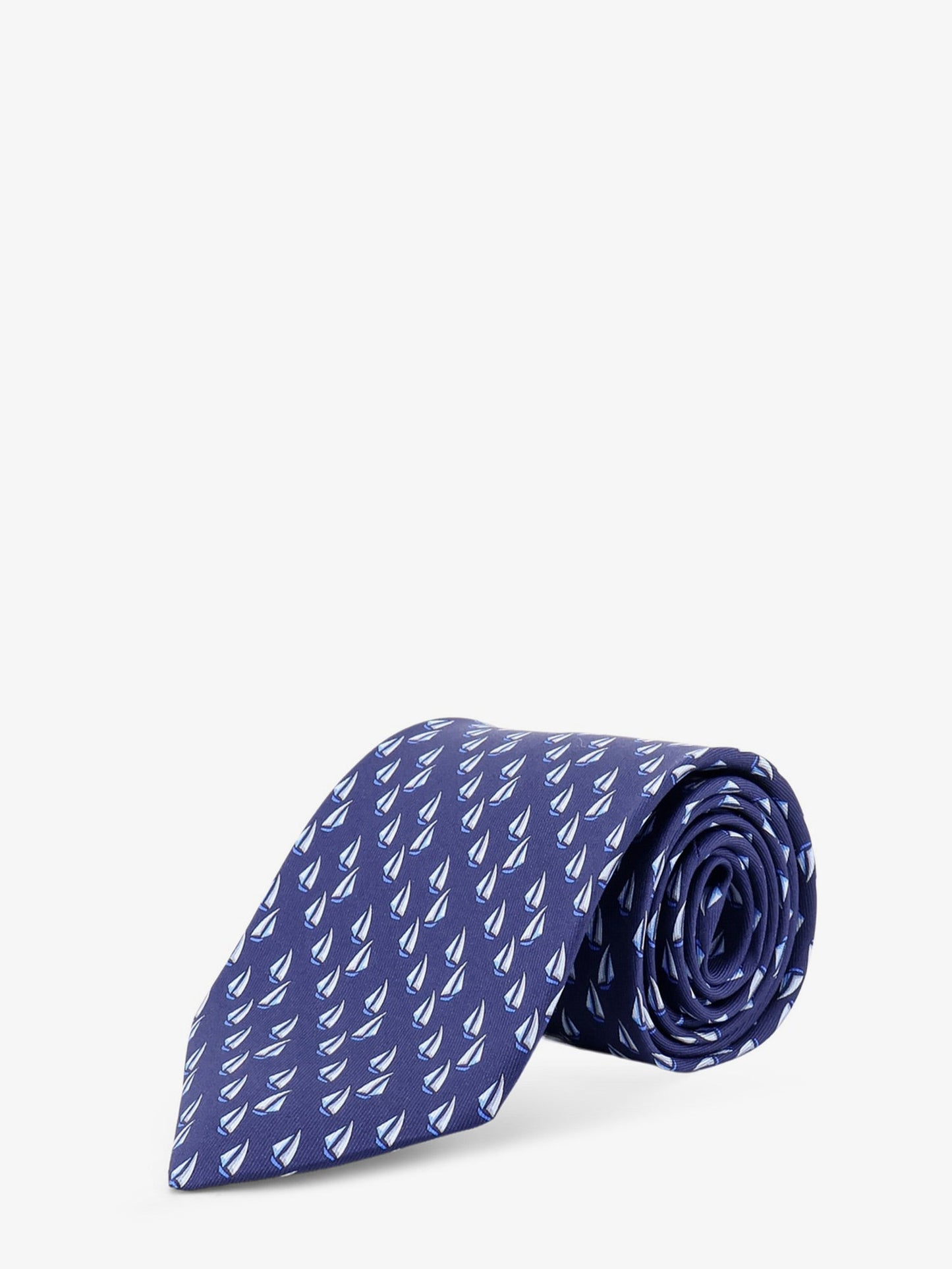 Ferragamo Men Catamarano Silk Tie With Nautica Print