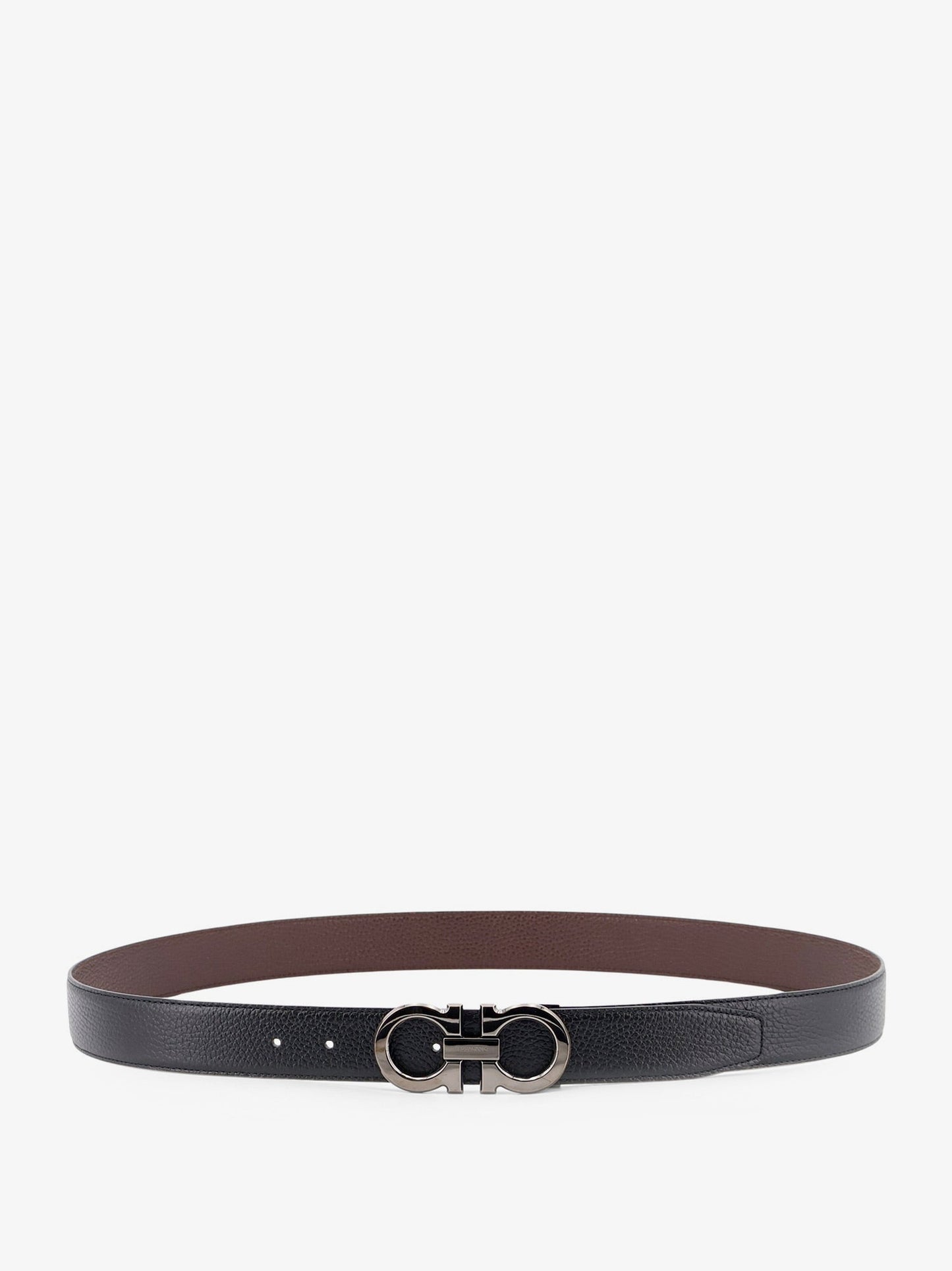 Ferragamo Men Reversible Hammered Leather Belt FERRAGAMO