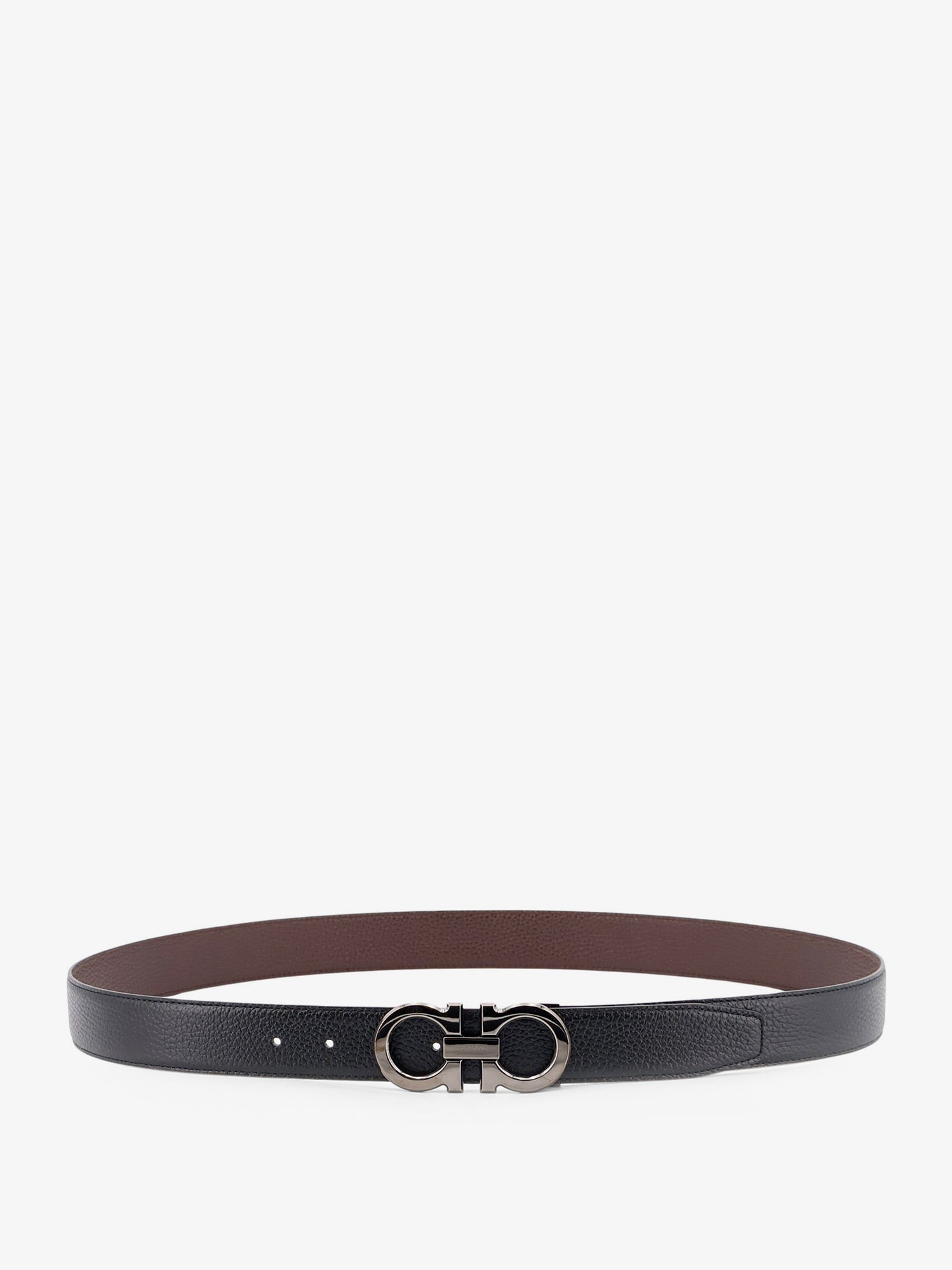 Ferragamo Men Reversible Hammered Leather Belt FERRAGAMO
