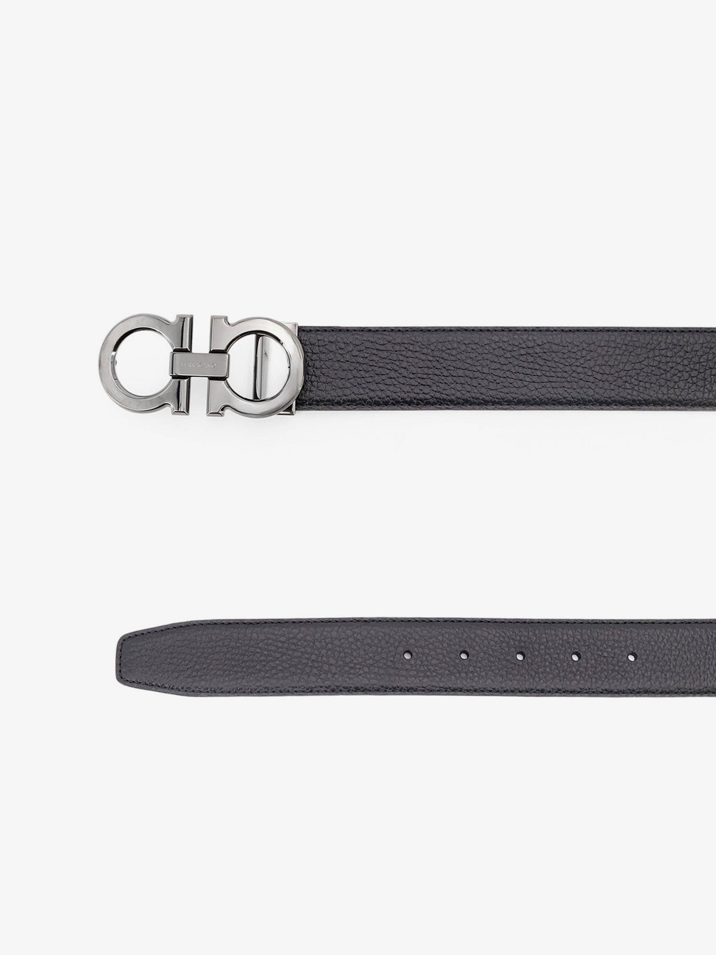 Ferragamo Men Reversible Hammered Leather Belt FERRAGAMO