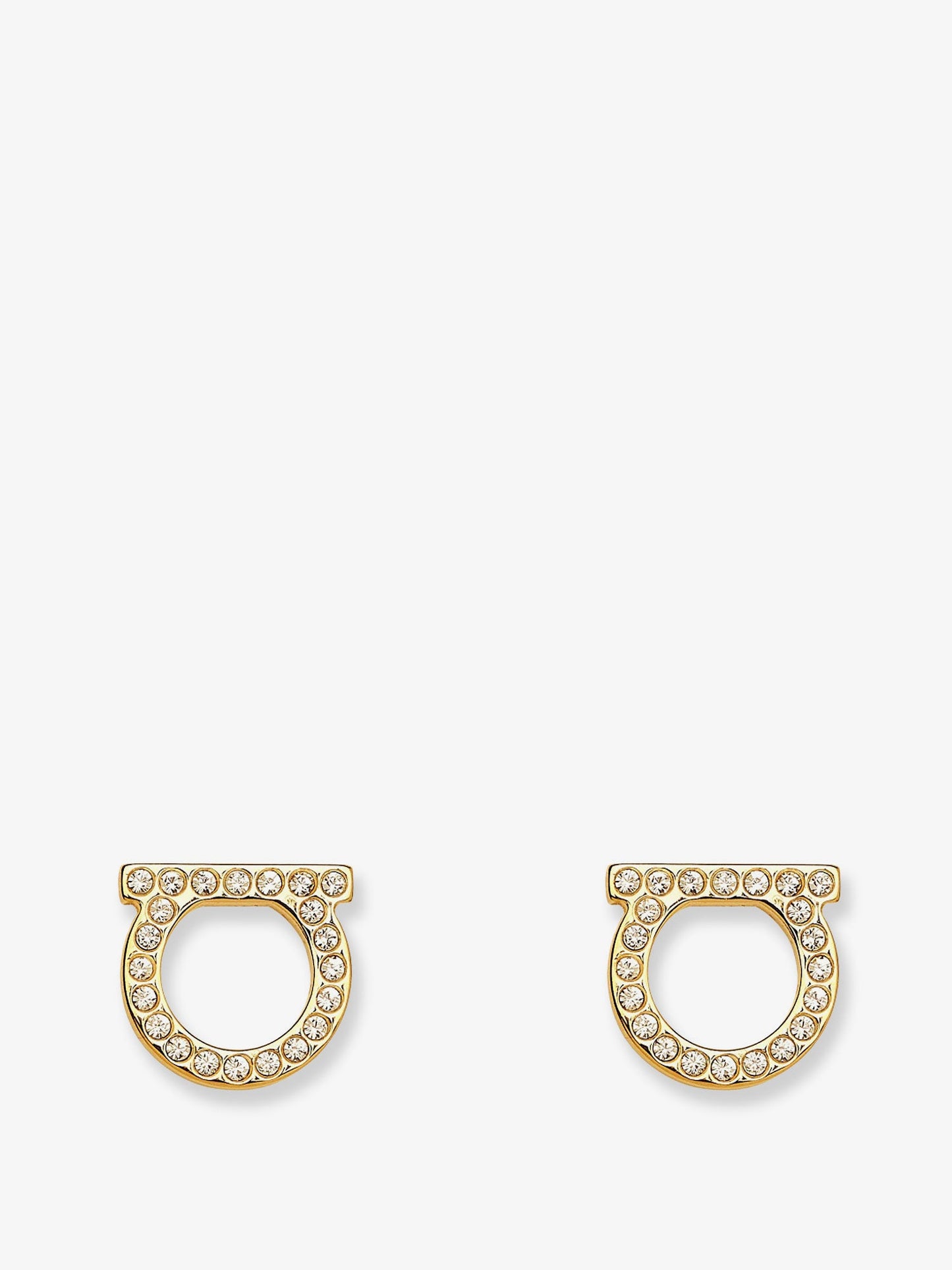 Ferragamo Women Gancini Crystals Brass Earrings FERRAGAMO