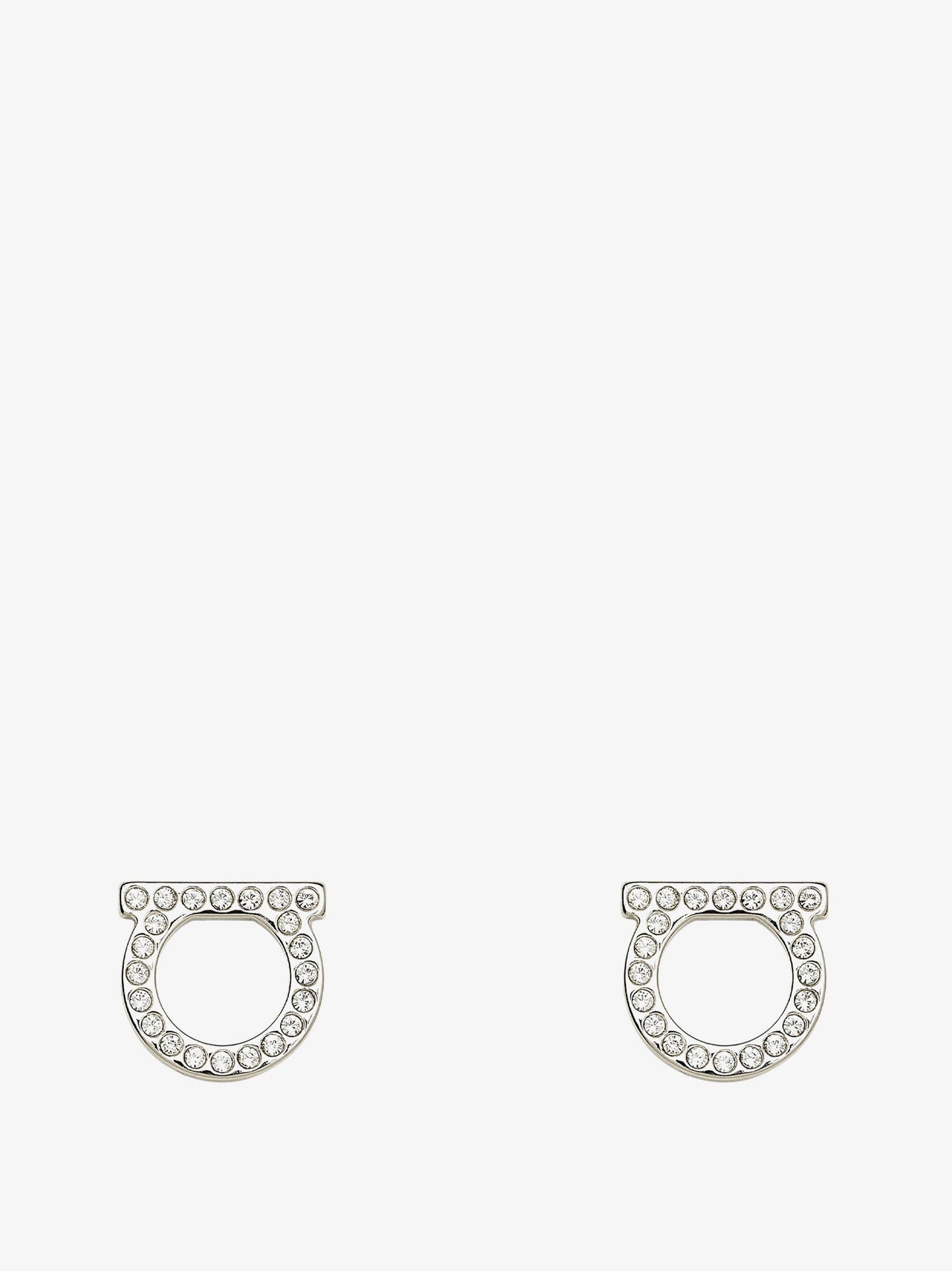 Ferragamo Women Gancini Crystals Brass Earrings FERRAGAMO