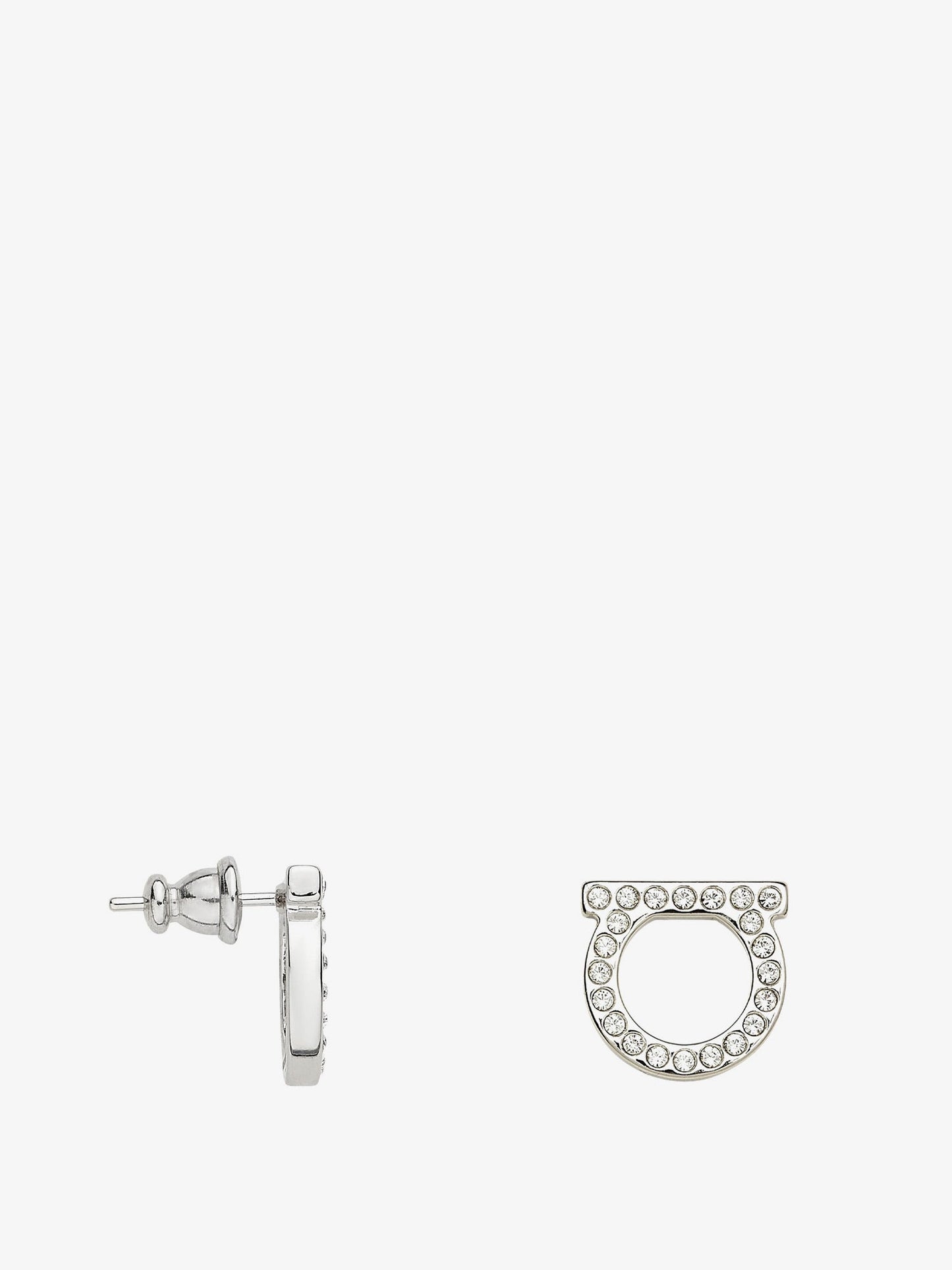 Ferragamo Women Gancini Crystals Brass Earrings FERRAGAMO