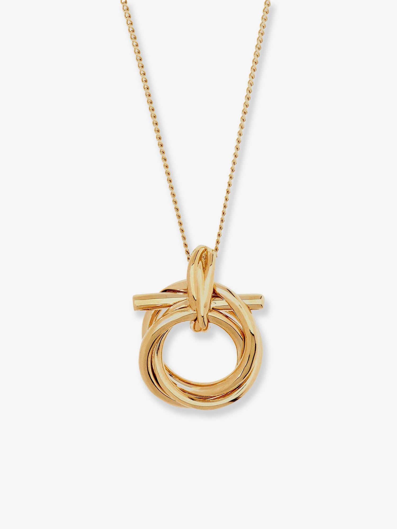 Ferragamo Women Brass Necklace With Gancini Pendant FERRAGAMO