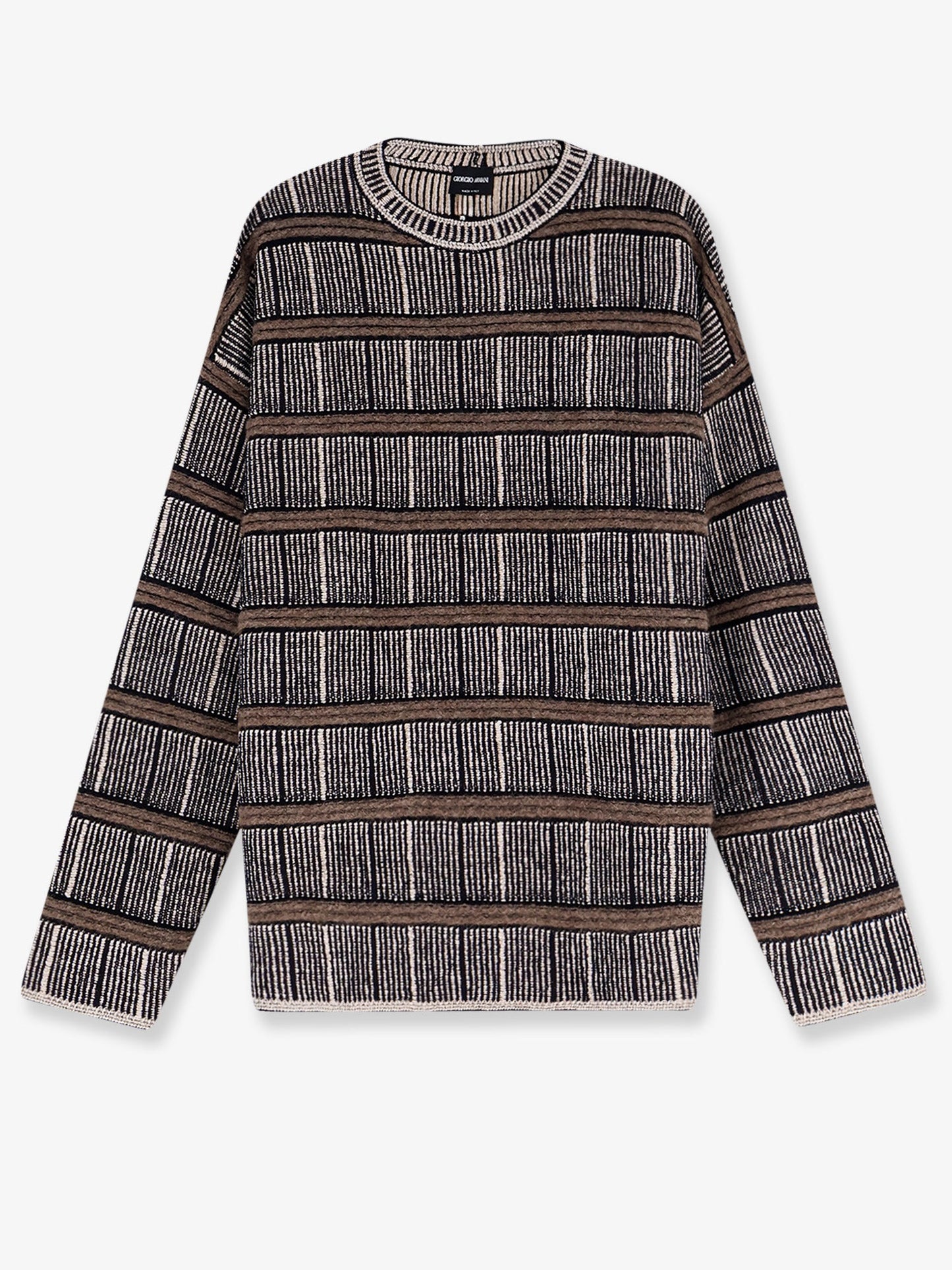 Giorgio Armani Men Over Striped Virgin Wool And Silk Sweater GIORGIO ARMANI