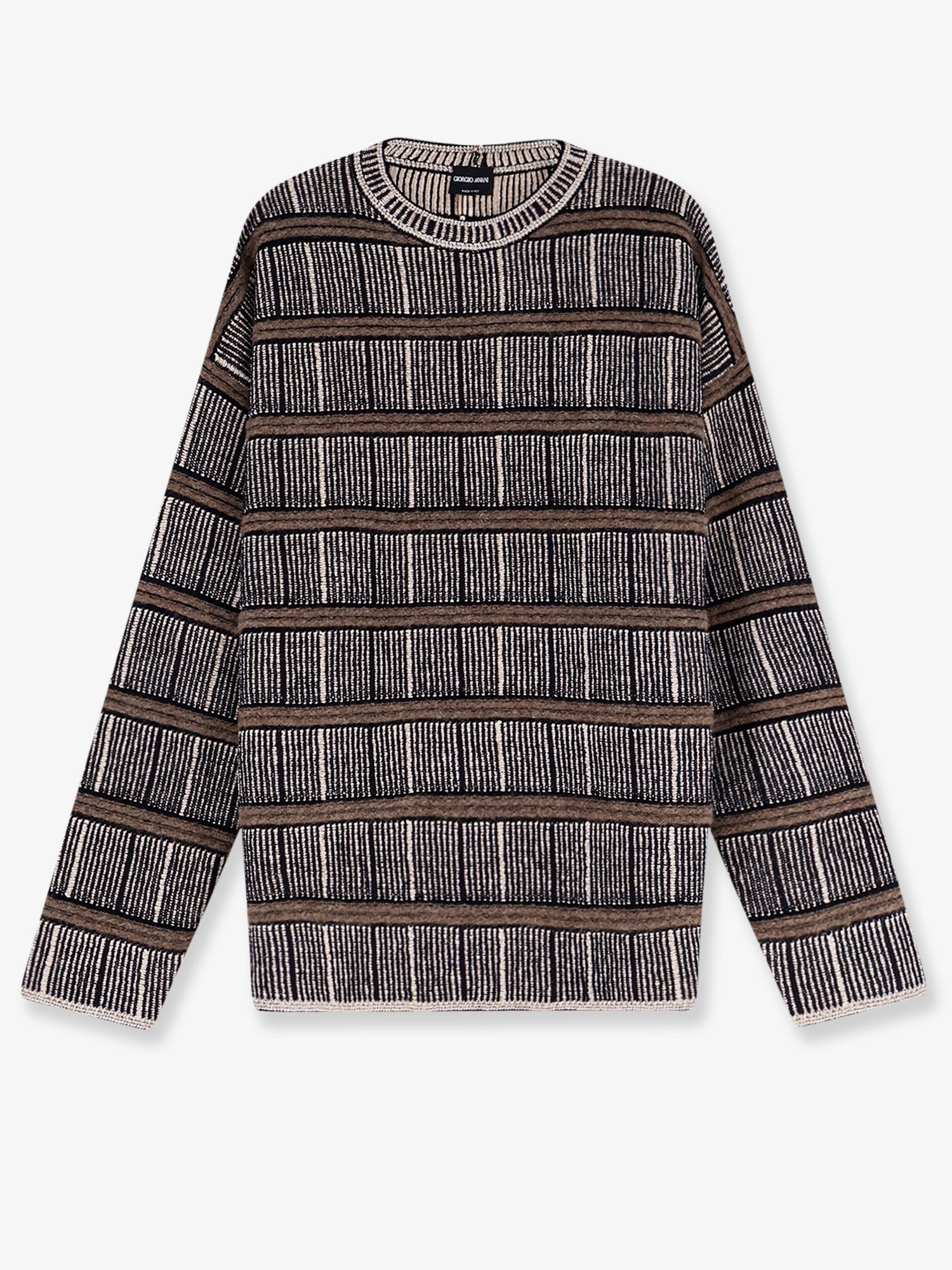Giorgio Armani Men Over Striped Virgin Wool And Silk Sweater GIORGIO ARMANI