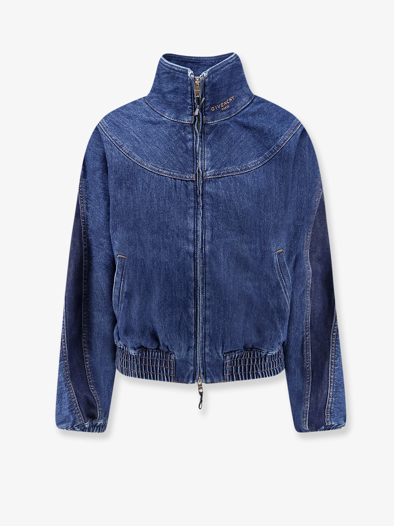 Givenchy Women Denim Jacket With Embroidered Lettering Logo GIVENCHY