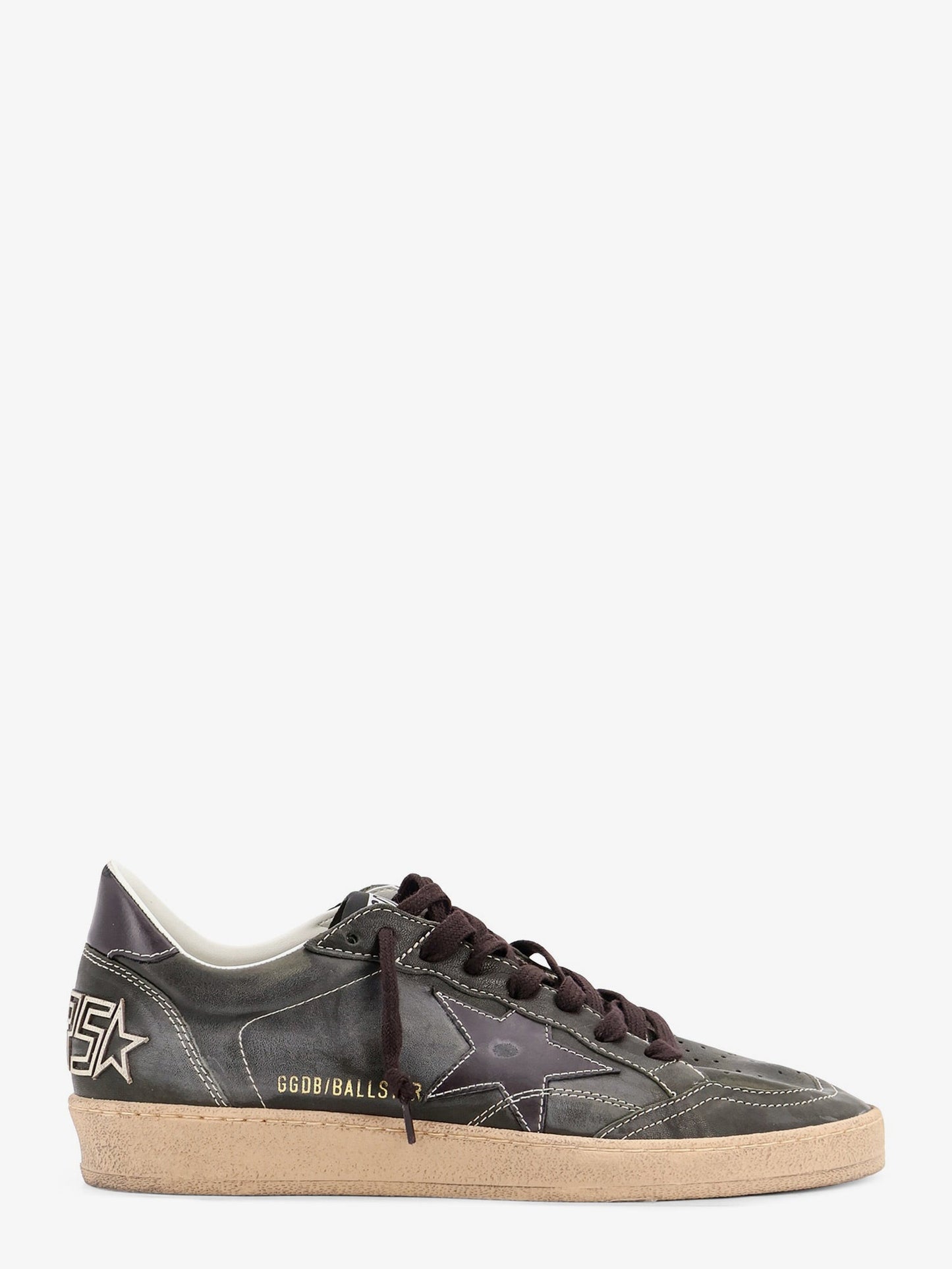 Golden Goose Deluxe Brand Men Ballstar Used Effect Leather Sneakers GOLDEN GOOSE