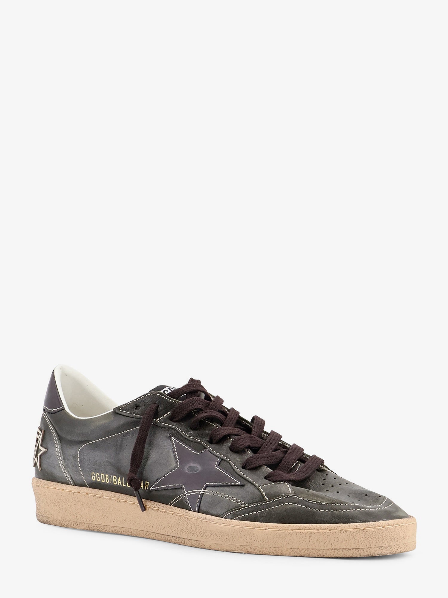 Golden Goose Deluxe Brand Men Ballstar Used Effect Leather Sneakers GOLDEN GOOSE
