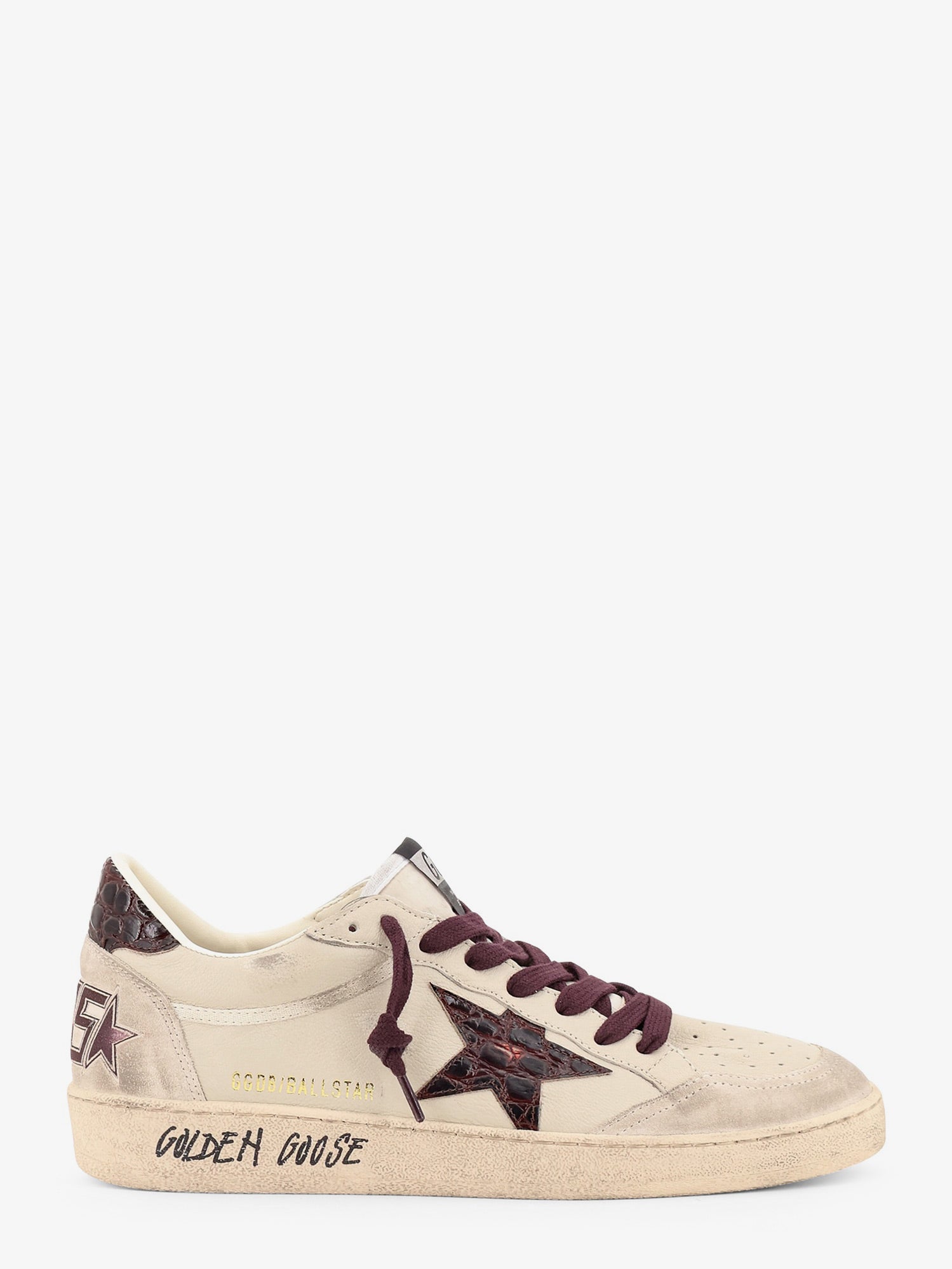 Golden Goose Deluxe Brand Men Ballstar Leather Sneakers With Iconic Side Logo GOLDEN GOOSE