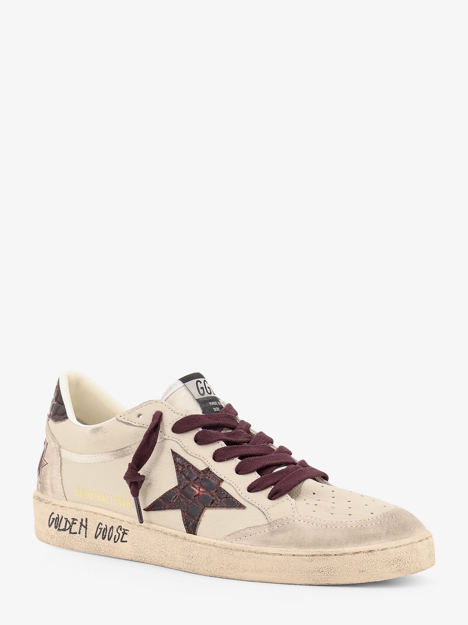 Golden Goose Deluxe Brand Men Ballstar Leather Sneakers With Iconic Side Logo GOLDEN GOOSE
