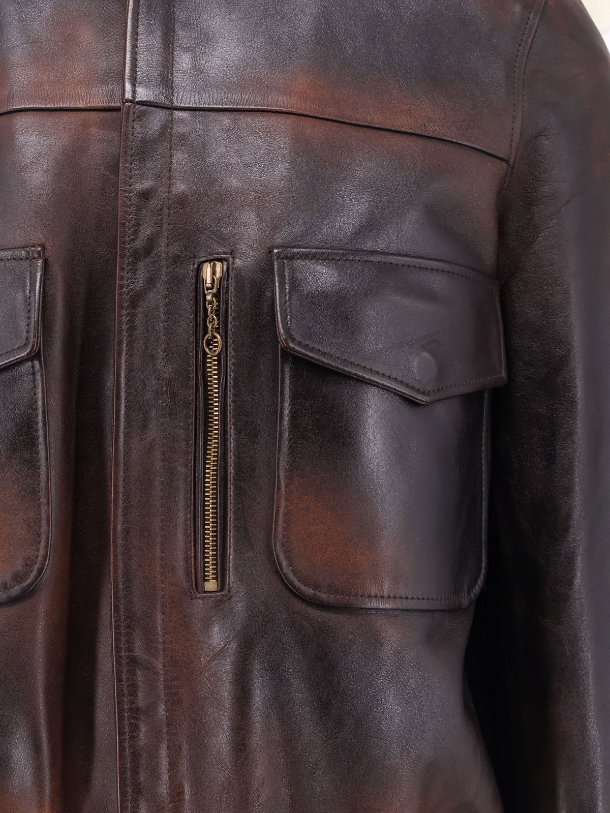 Golden Goose Deluxe Brand Men Archive Distressed Effect Leather Jacket GOLDEN GOOSE