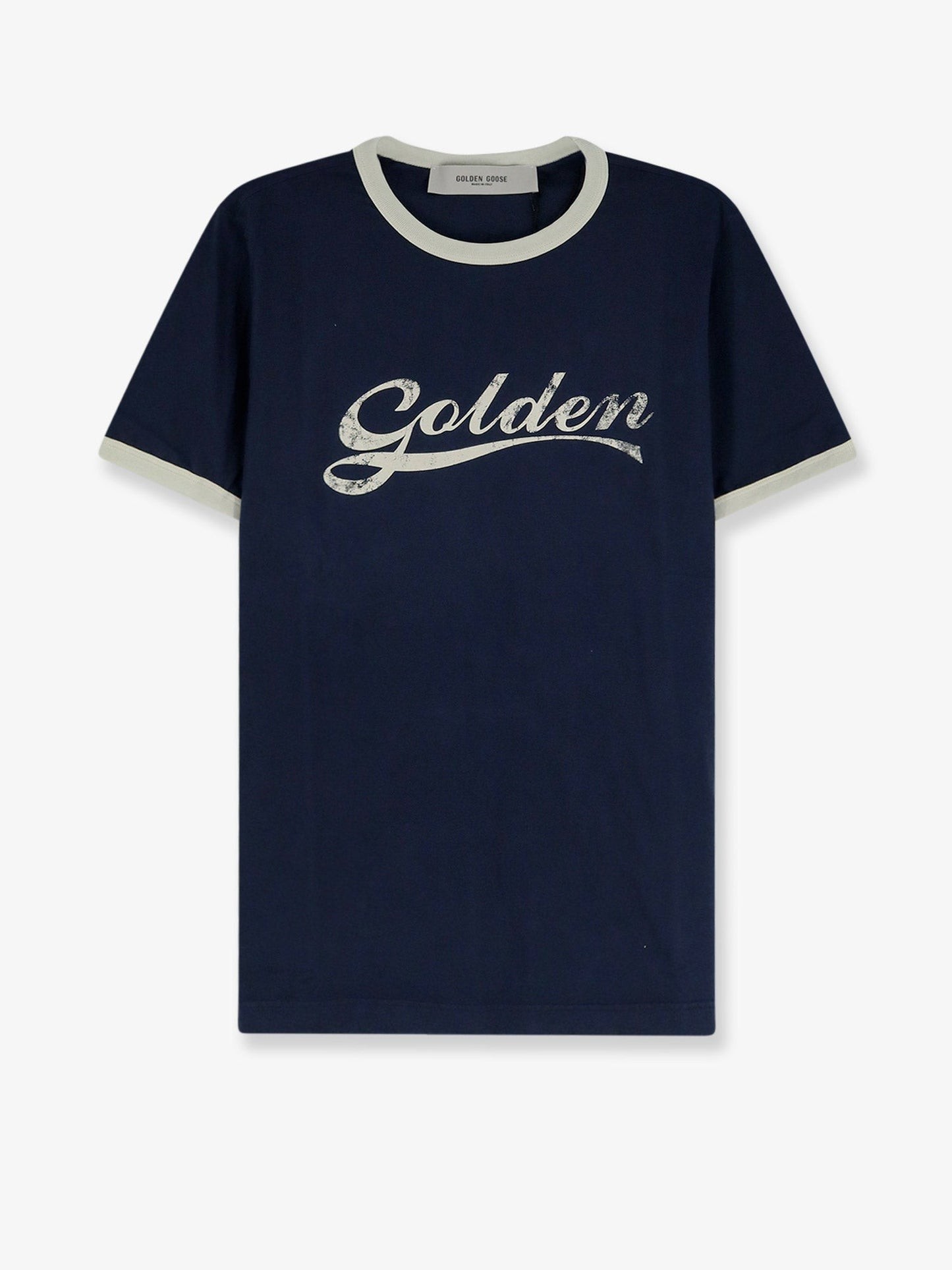 Golden Goose Deluxe Brand Men Cotton T-Shirt With Printed Logo On The Front GOLDEN GOOSE