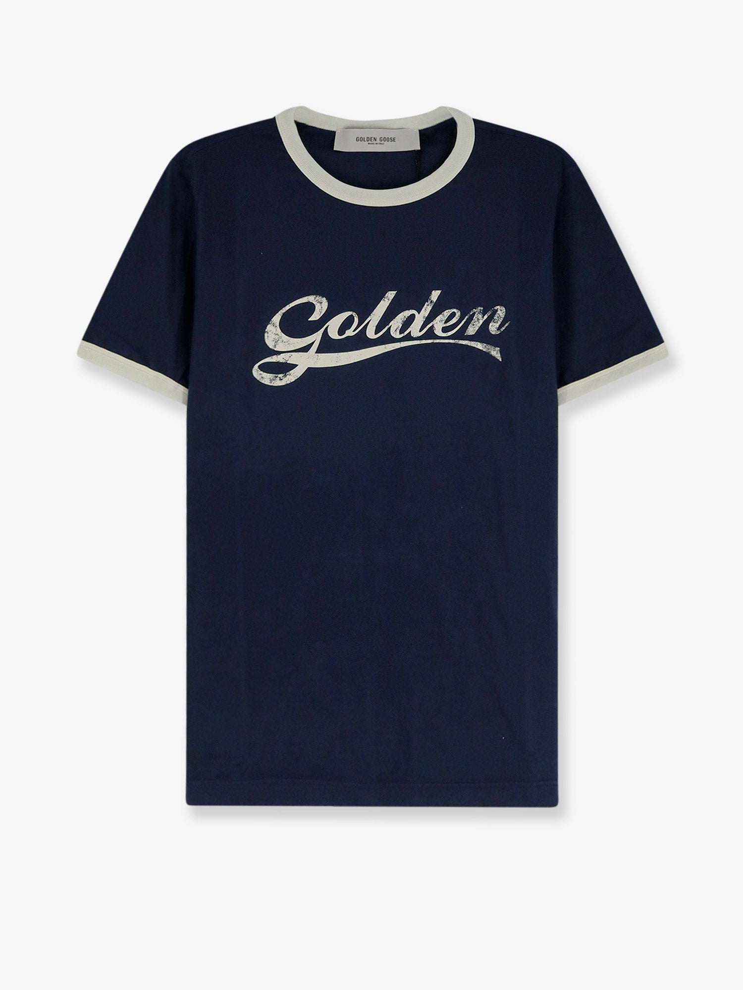 Golden Goose Deluxe Brand Men Cotton T-Shirt With Printed Logo On The Front GOLDEN GOOSE