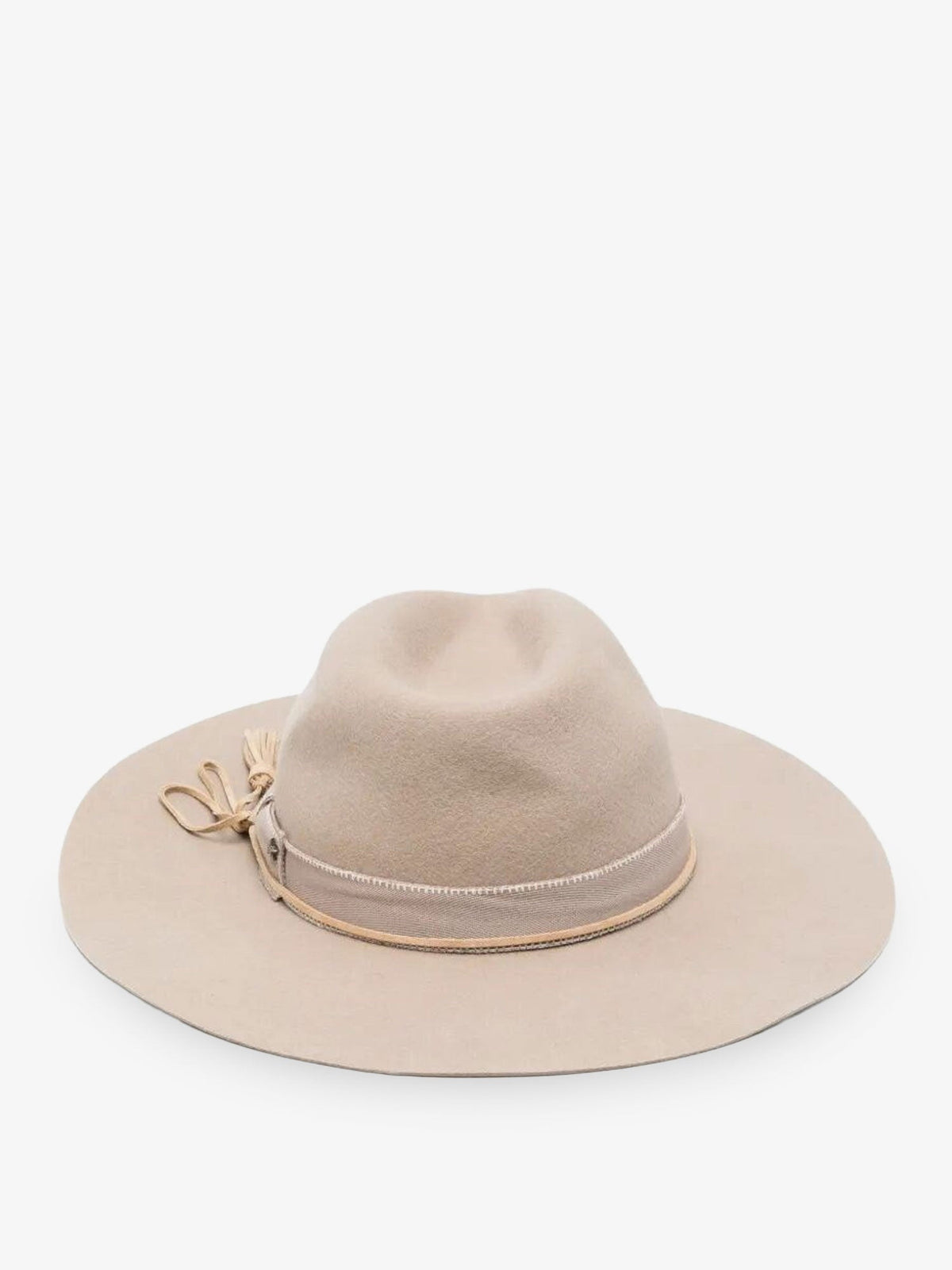 Golden Goose Deluxe Brand Women Wool Fedora Hat With Double Strap And Tone-On-Tone Bow GOLDEN GOOSE