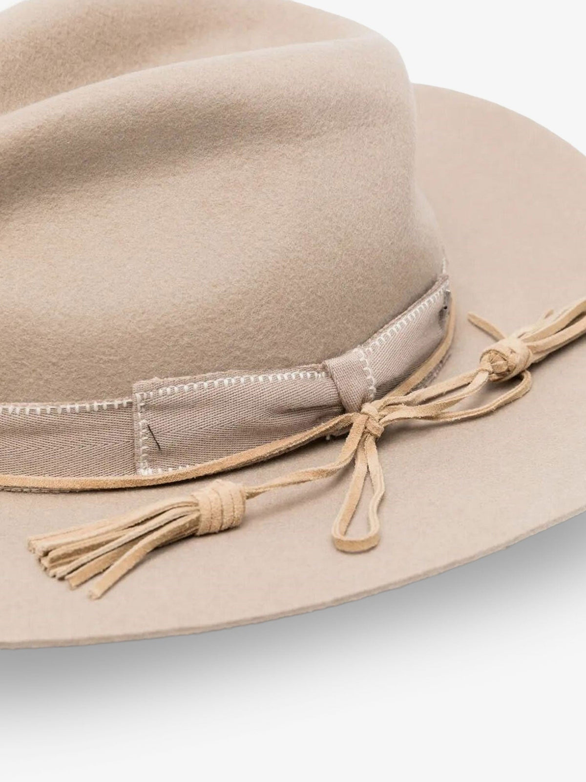 Golden Goose Deluxe Brand Women Wool Fedora Hat With Double Strap And Tone-On-Tone Bow GOLDEN GOOSE