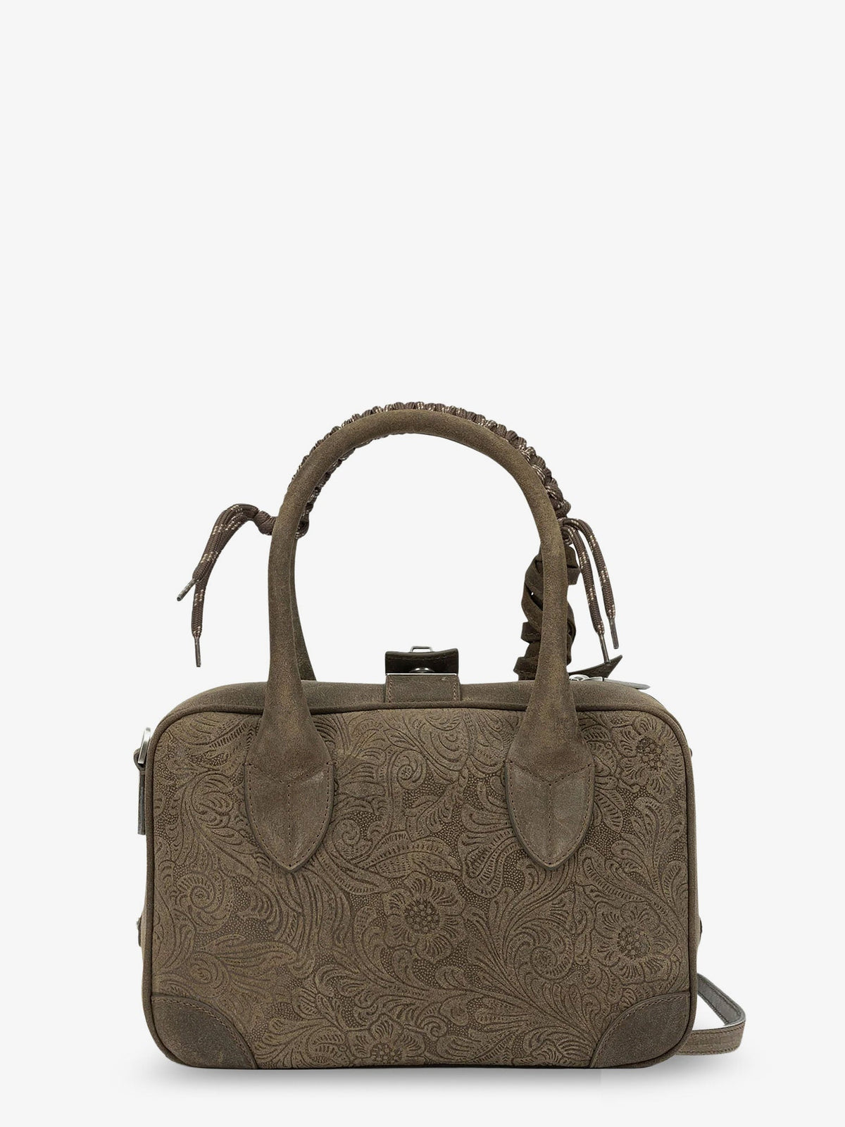Golden Goose Deluxe Brand Women Suede Vita Bag Crossbody Bag With Floral Motif GOLDEN GOOSE
