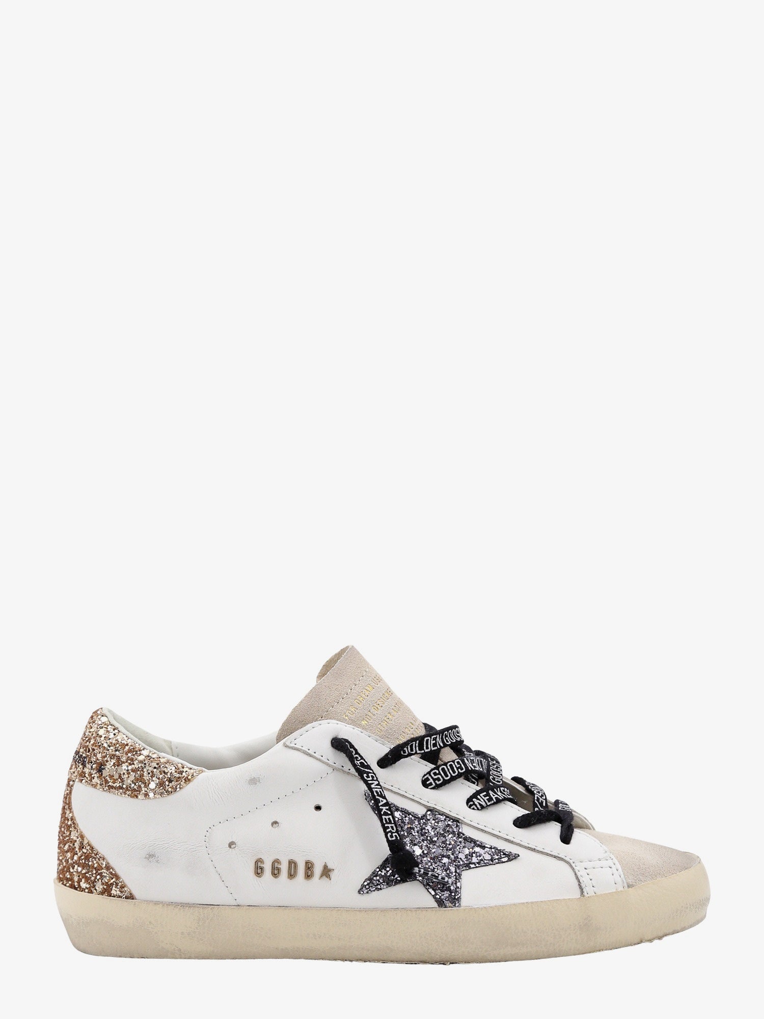 Golden Goose Deluxe Brand Women Super-Star Leather Sneakers With Iconic Glitter Logo On The Side GOLDEN GOOSE