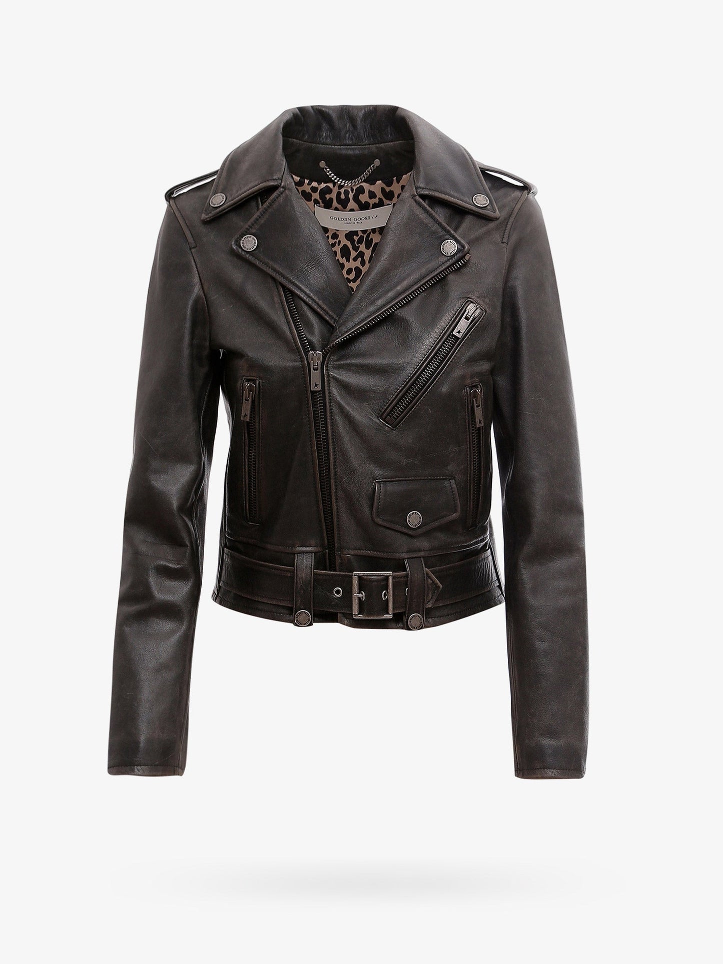 Golden Goose Deluxe Brand Women Slim Fit Destiny Lived-In Effect Leather Biker GOLDEN GOOSE