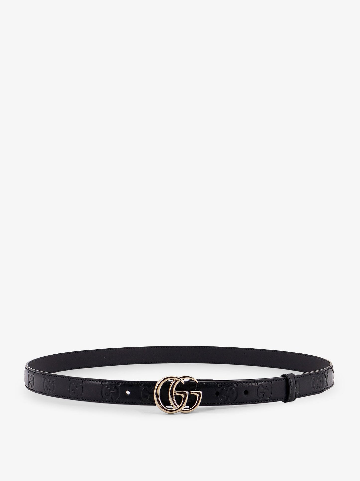 Gucci Women Leather Belt With All-Over Gg Logo GUCCI