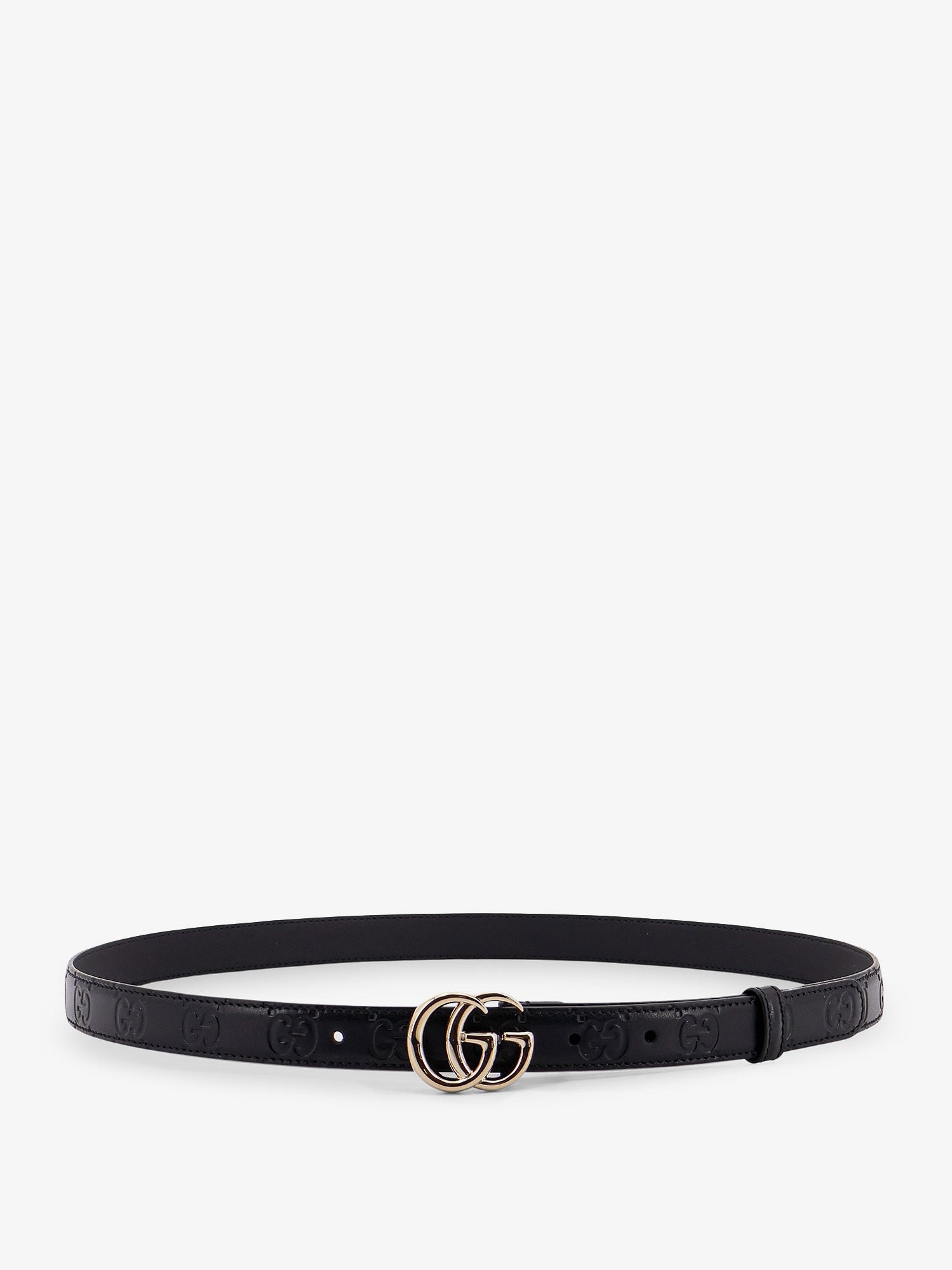 Gucci Women Leather Belt With All-Over Gg Logo GUCCI