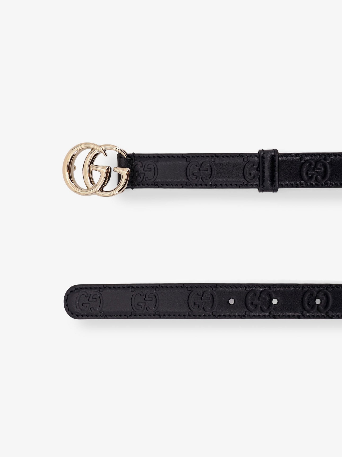 Gucci Women Leather Belt With All-Over Gg Logo GUCCI