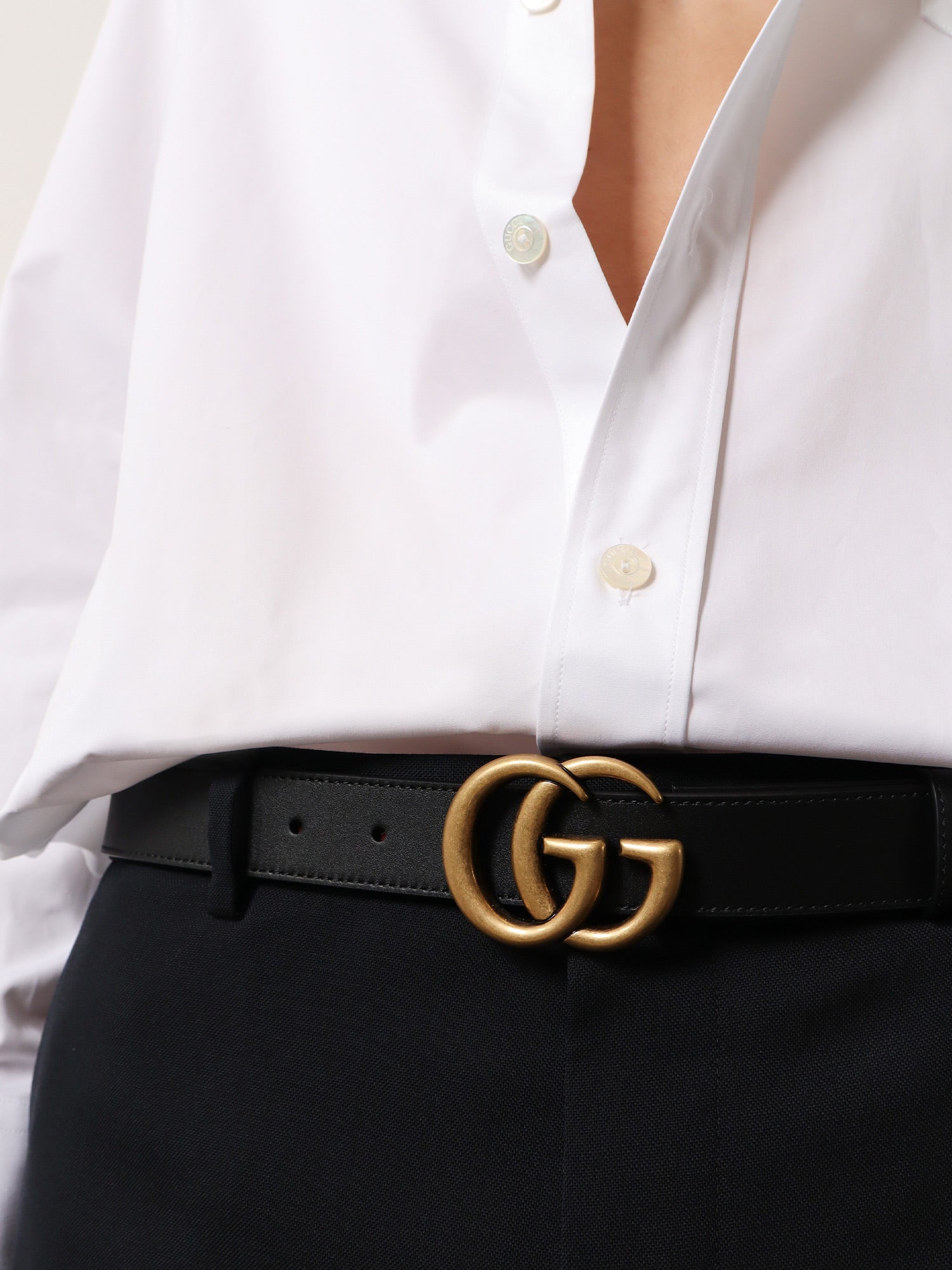 Gucci Men Gg Marmont Leather Belt GUCCI