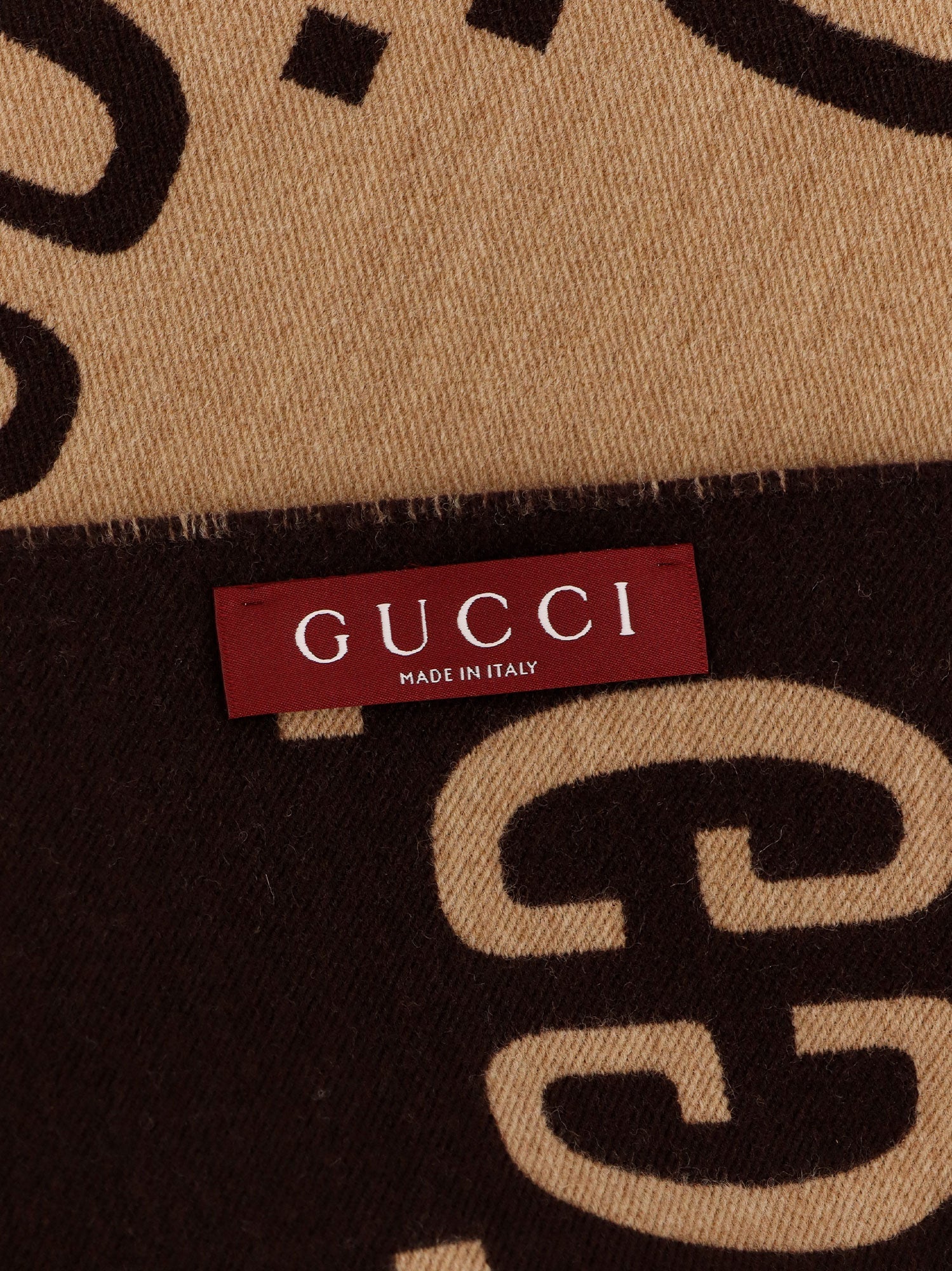 Gucci Men Wool And Silk Scarf With Gg Jacquard Motif GUCCI