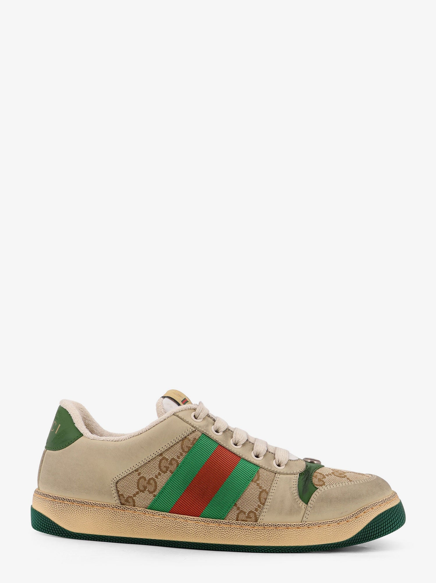 Gucci Men Screener Gg Low-Top Vintage Leather Sneakers GUCCI