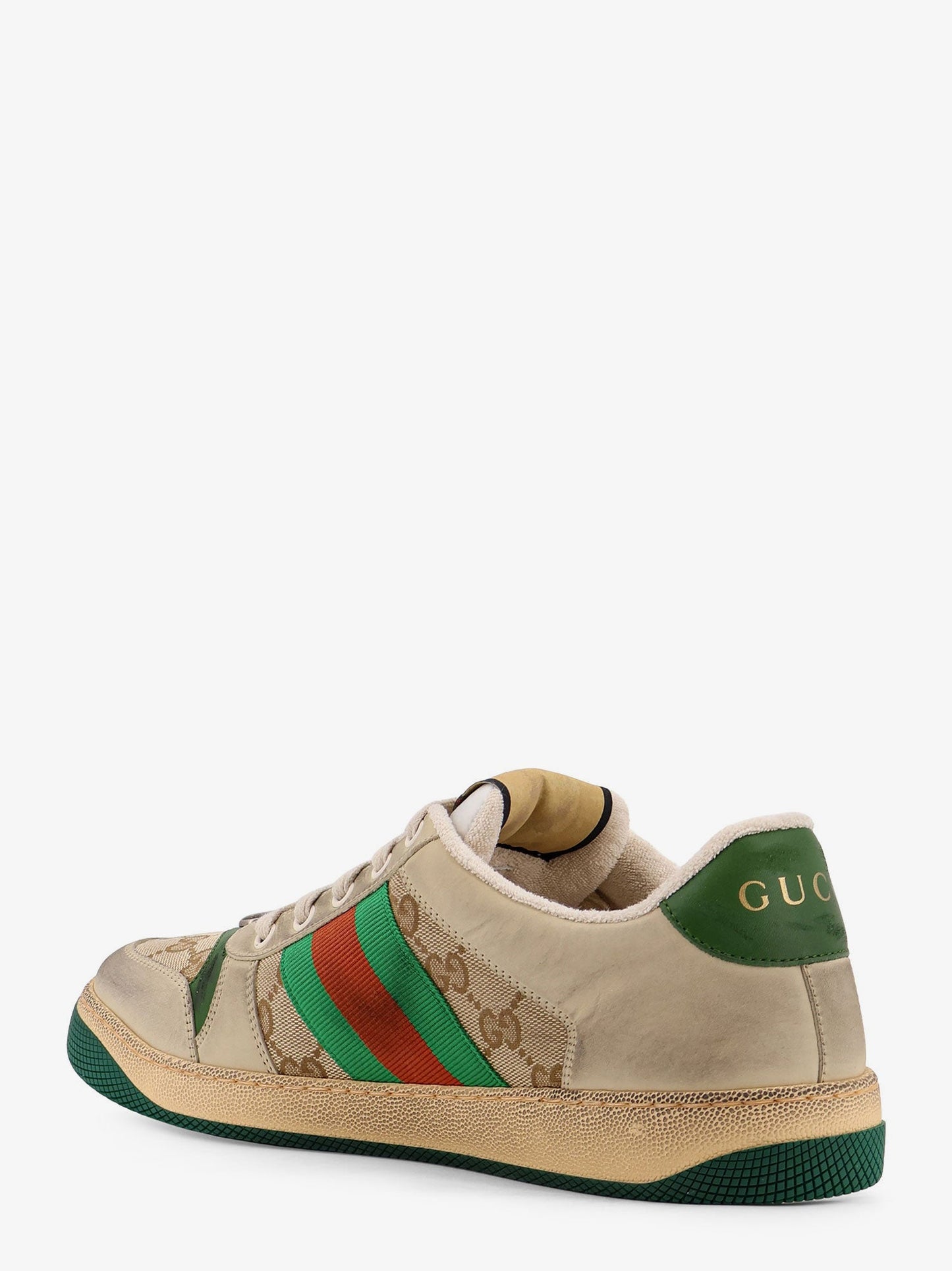Gucci Men Screener Gg Low-Top Vintage Leather Sneakers GUCCI