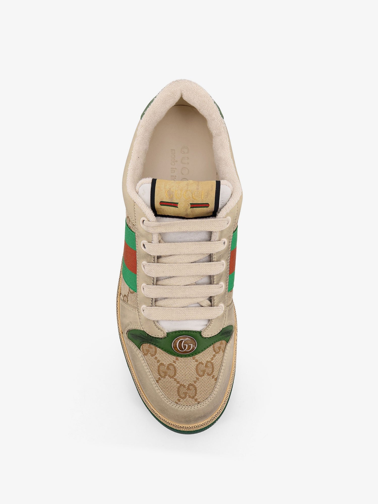 Gucci Men Screener Gg Low-Top Vintage Leather Sneakers GUCCI