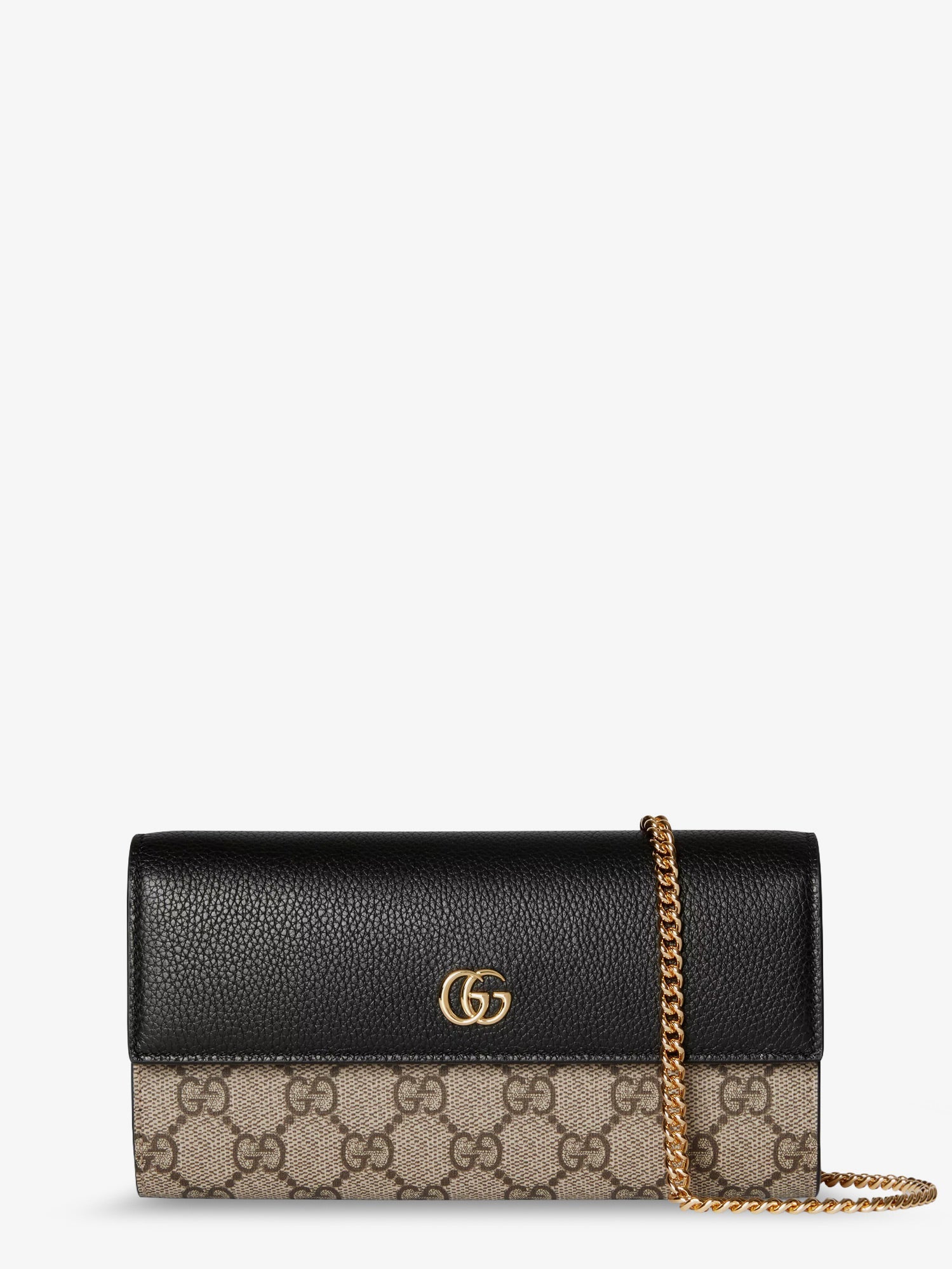 Gucci Women Gg Marmont Leather And Gg Supreme Fabric Crossbody Bag GUCCI