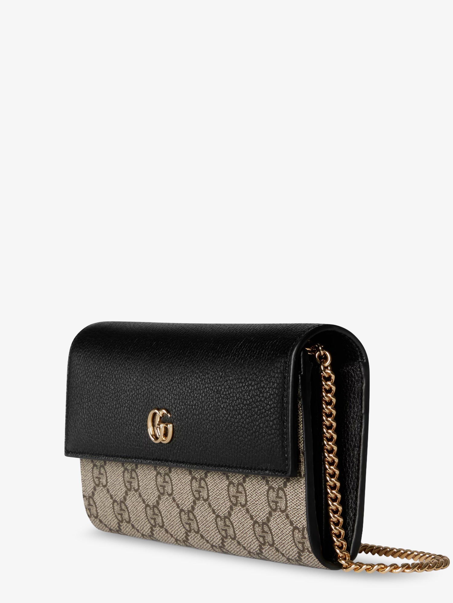 Gucci Women Gg Marmont Leather And Gg Supreme Fabric Crossbody Bag GUCCI