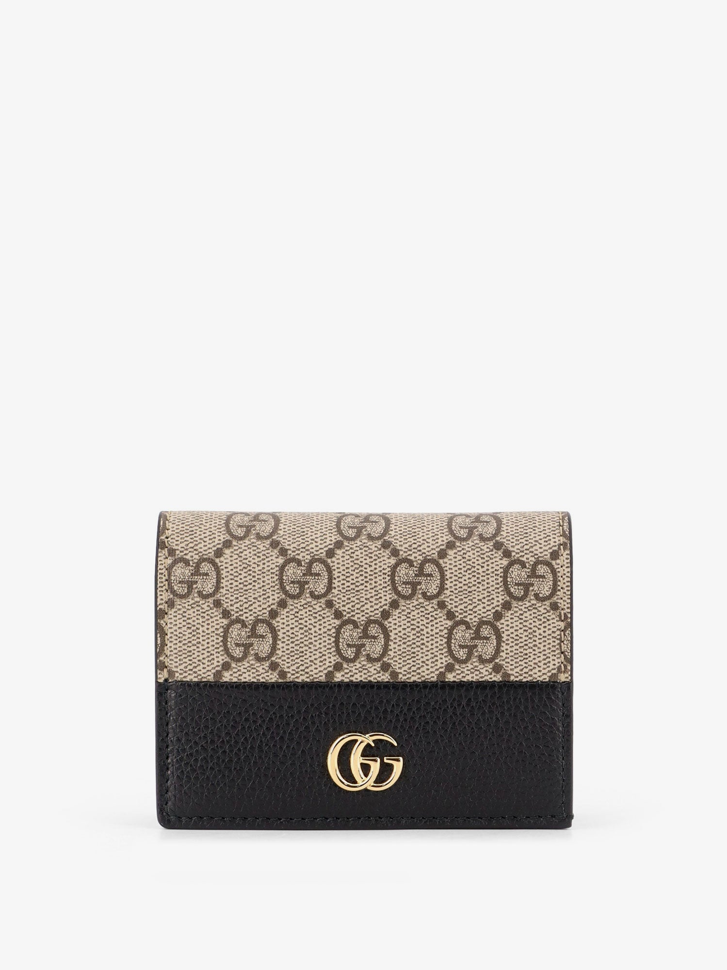 Gucci Women Mini Leather Wallet And Gg Supreme Fabric GUCCI