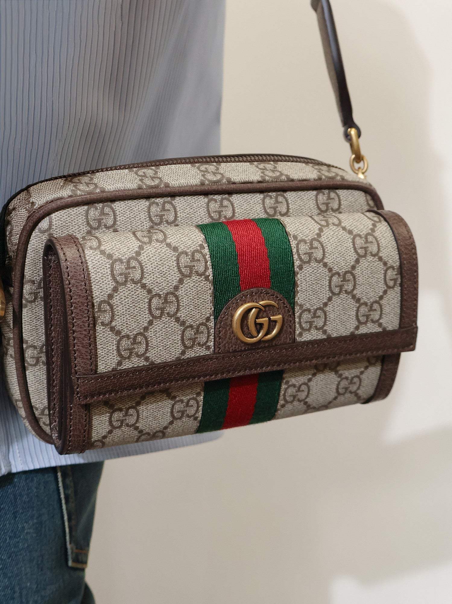 Gucci Men Ophidia Gg Fabric Crossbody Bag GUCCI