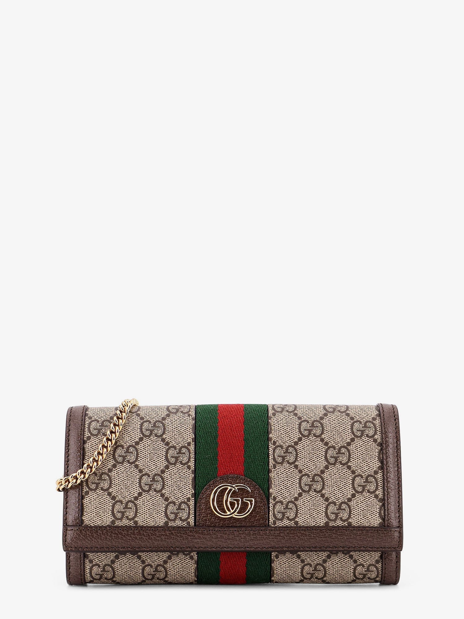 Gucci Women Ophidia Gg Supreme Fabric And Leather Crossbody Bag GUCCI