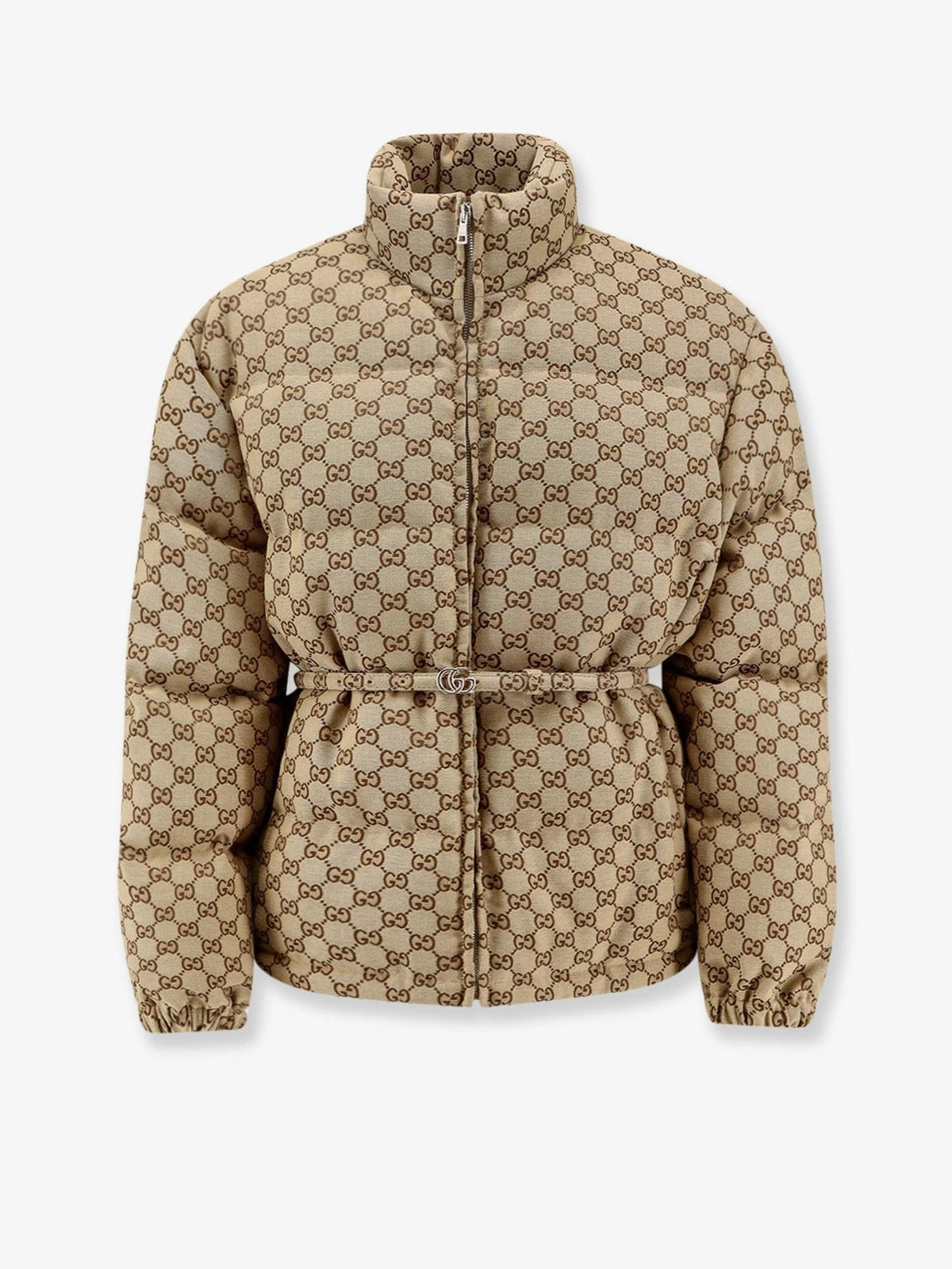 Gucci Women Gg Fabric Padded Jacket With Belt GUCCI